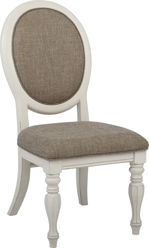 French Market White Oval Back Side Chair