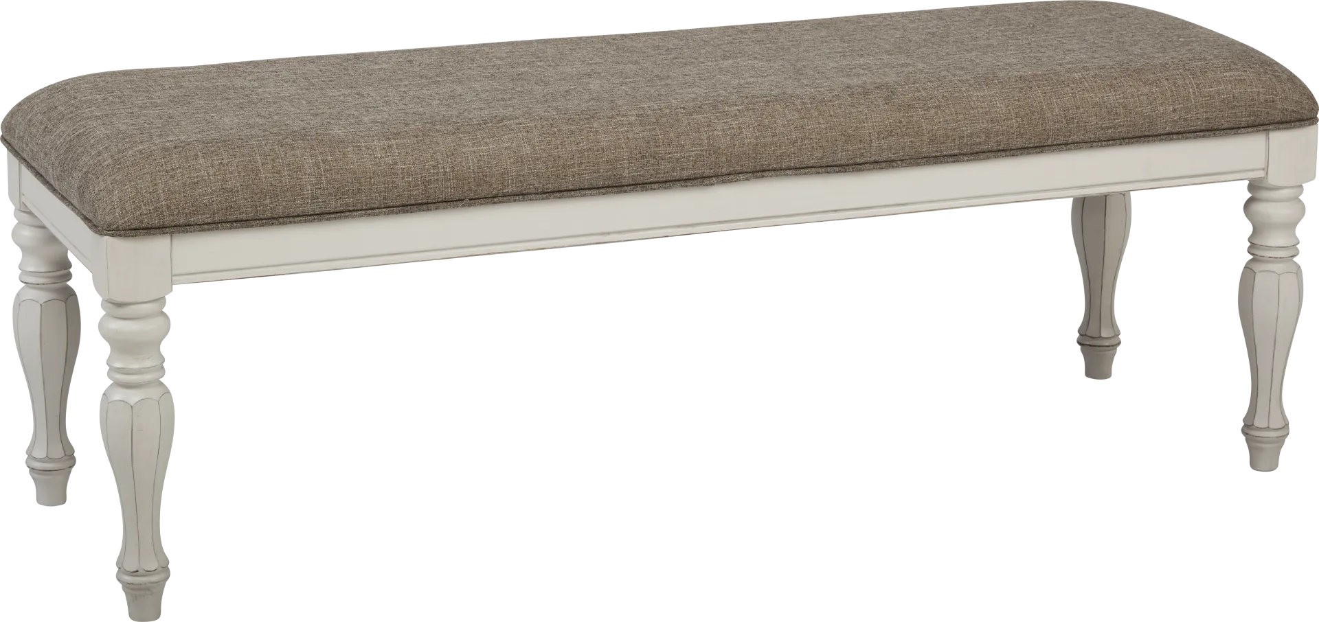 French Market White Bench - Image 1