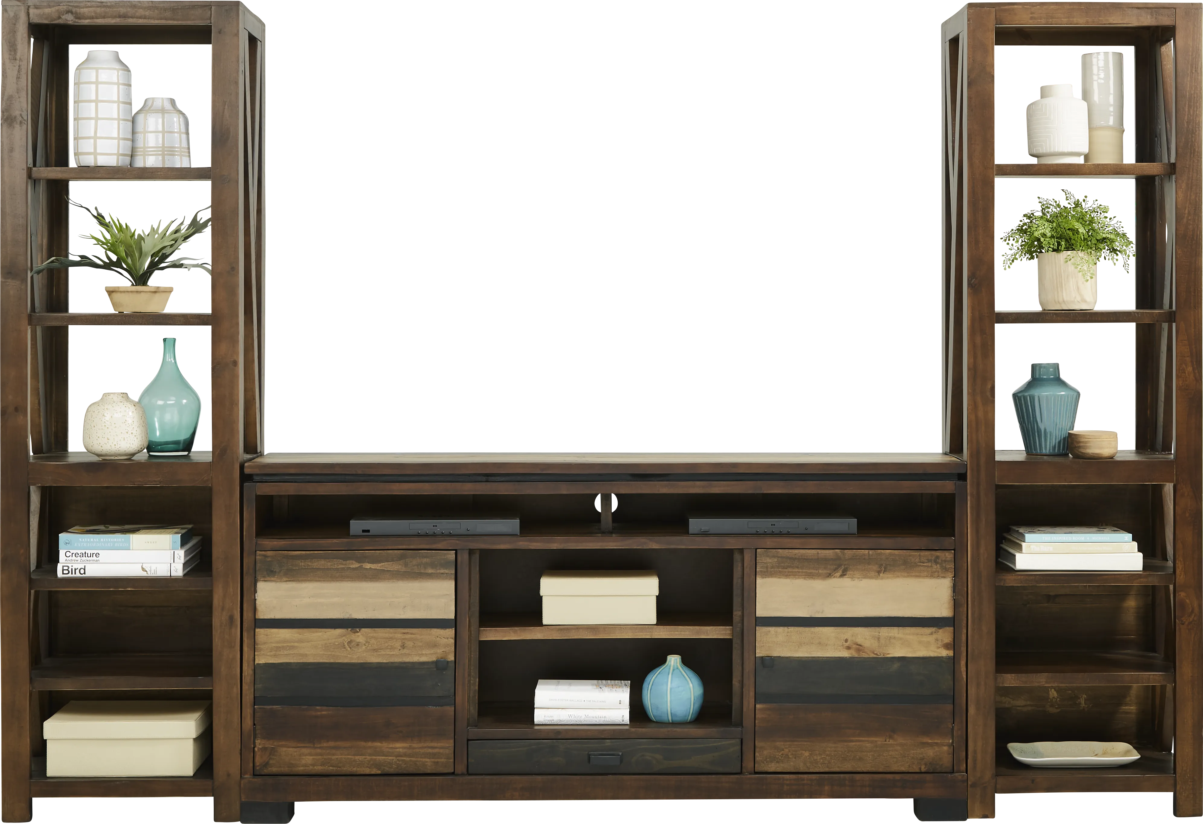 Westover Hills Brown 3 Pc Wall Unit with 72 in. Console - Thumbnail - Image 1