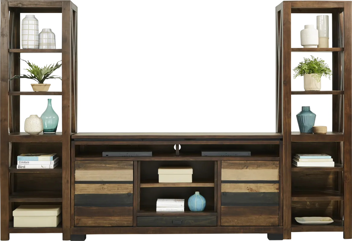 Westover Hills Brown 3 Pc Wall Unit with 72 in. Console