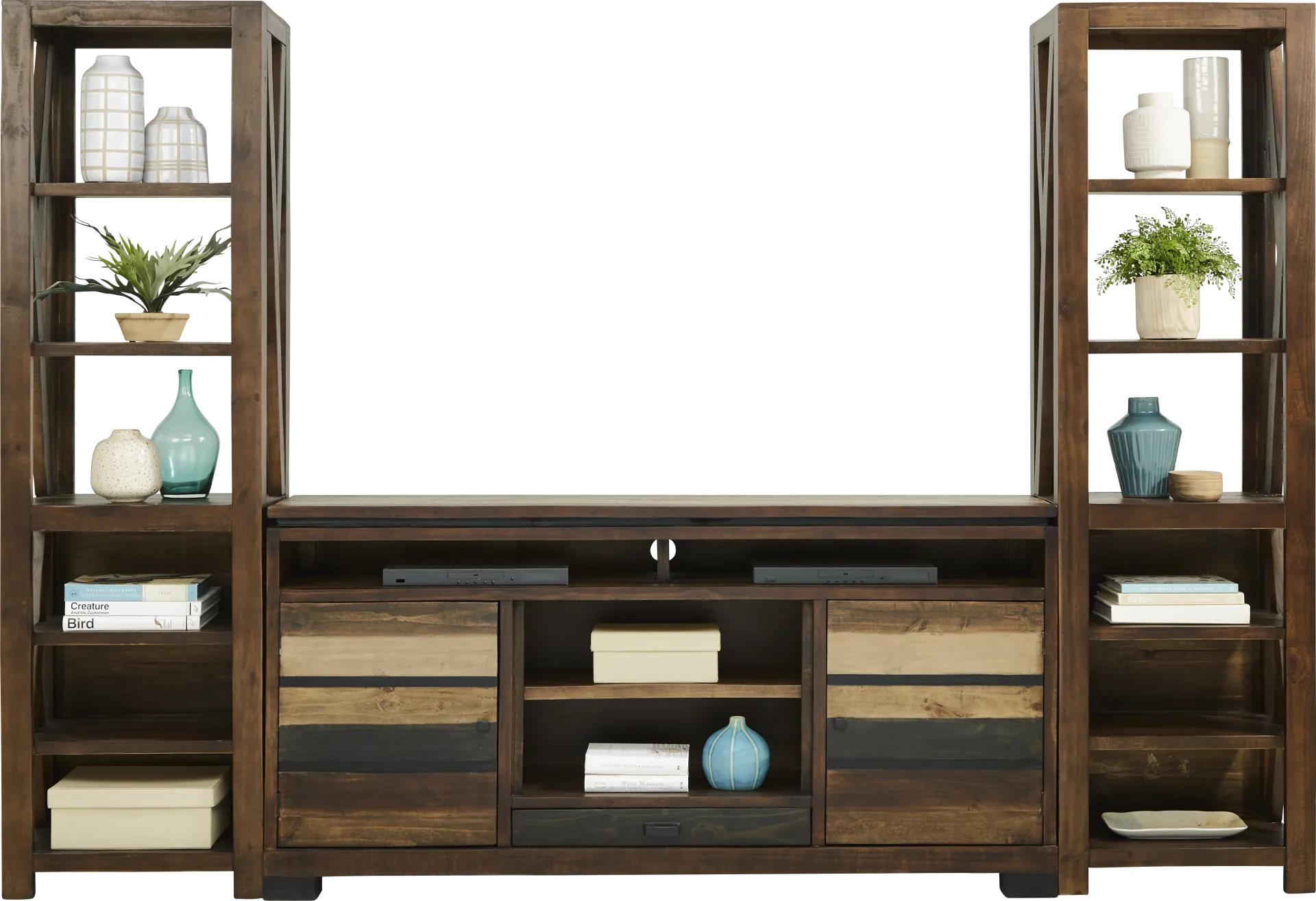 Westover Hills Brown 3 Pc Wall Unit with 72 in. Console - Image 1