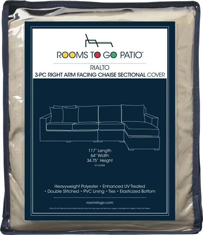 Rialto 3 Pc Patio Right Arm Facing Chaise Sectional Cover