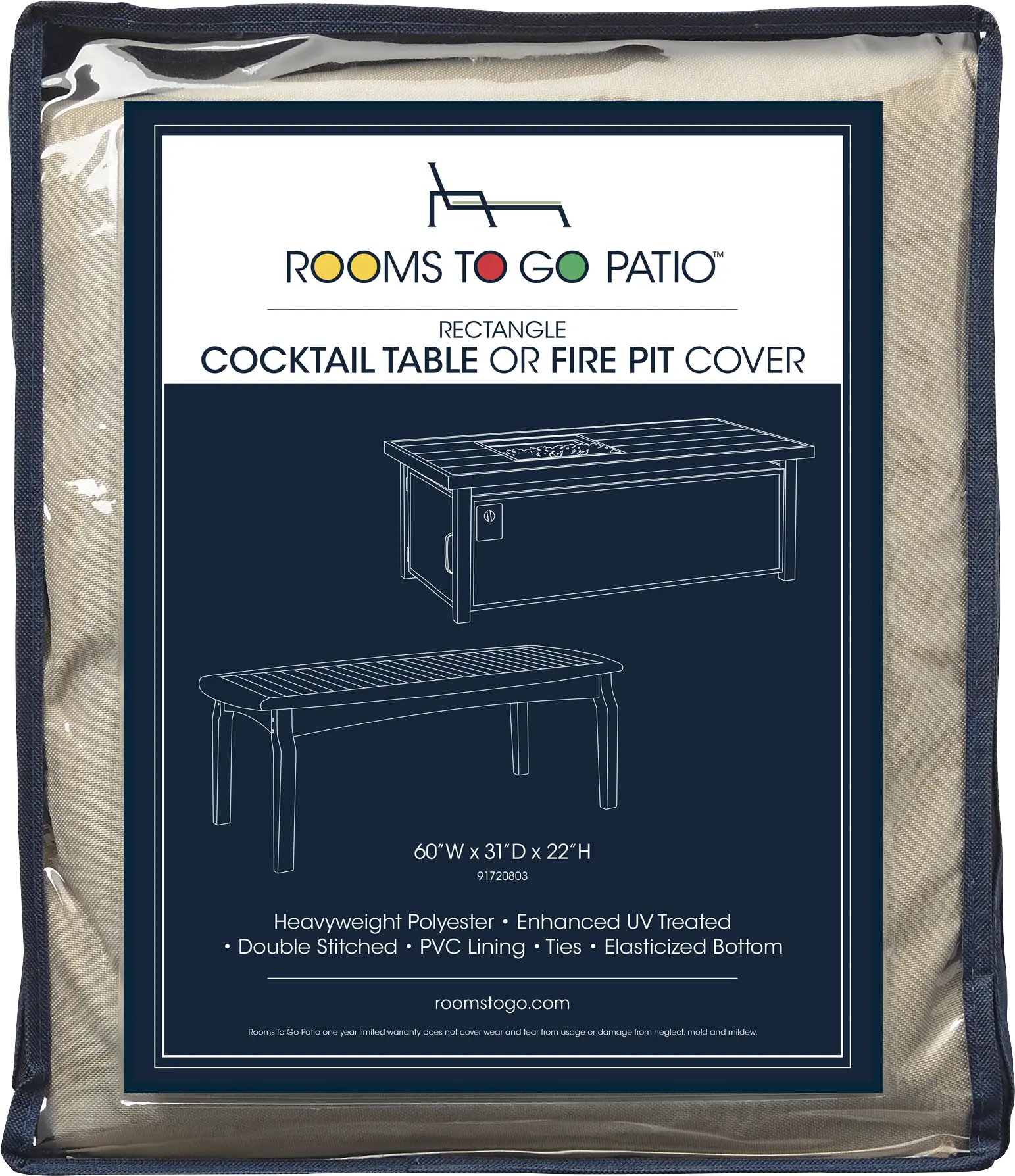 Patio Rectangle Fire Pit and Coffee Table Cover