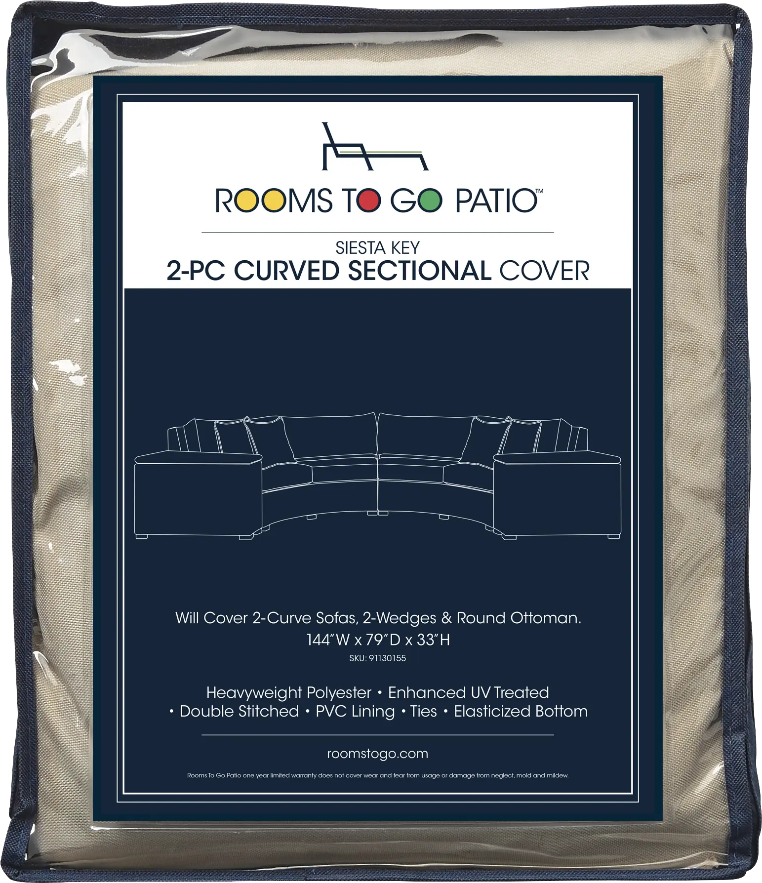 Siesta Key 2 Pc Patio Curved Sectional Cover