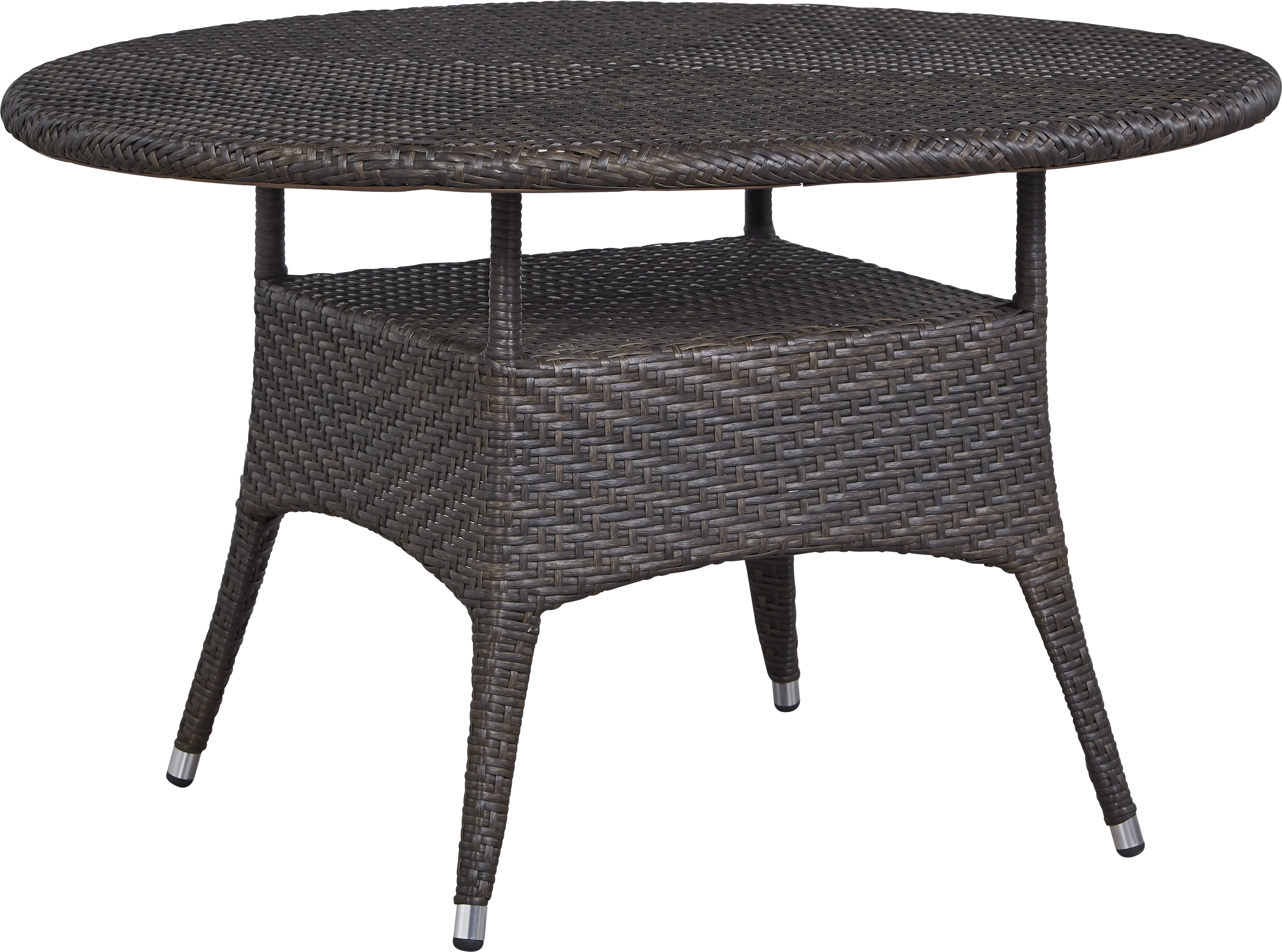 Bay Terrace Brown Wicker 5 Pc 48 in. Round Outdoor Dining Set - Thumbnail - Image 2