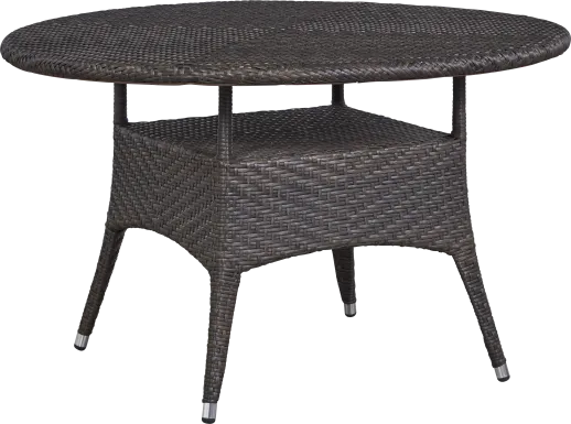 Bay Terrace Brown Wicker 48 in. Round Outdoor Dining Table