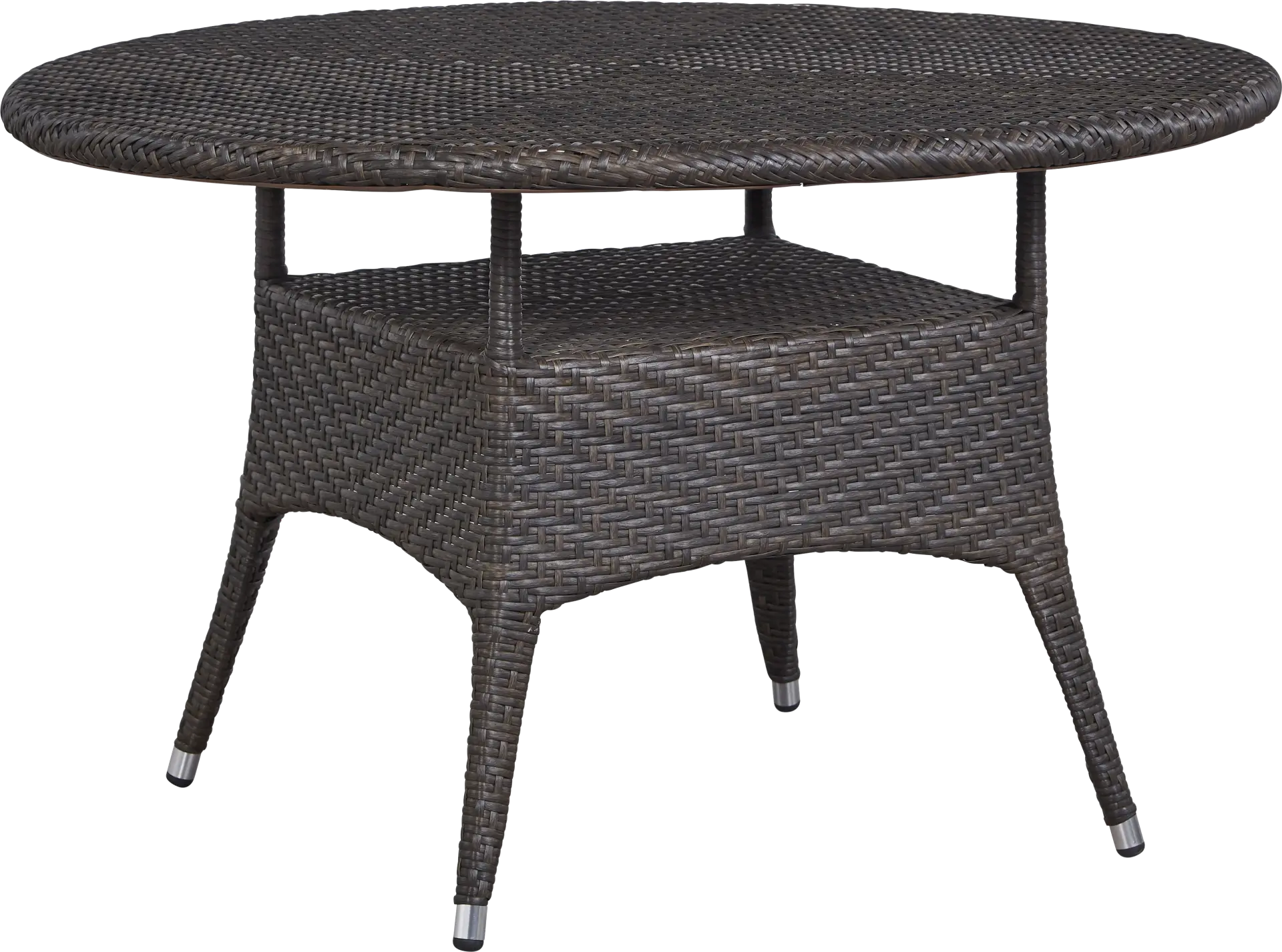 Bay Terrace Brown Wicker 48 in. Round Outdoor Dining Table