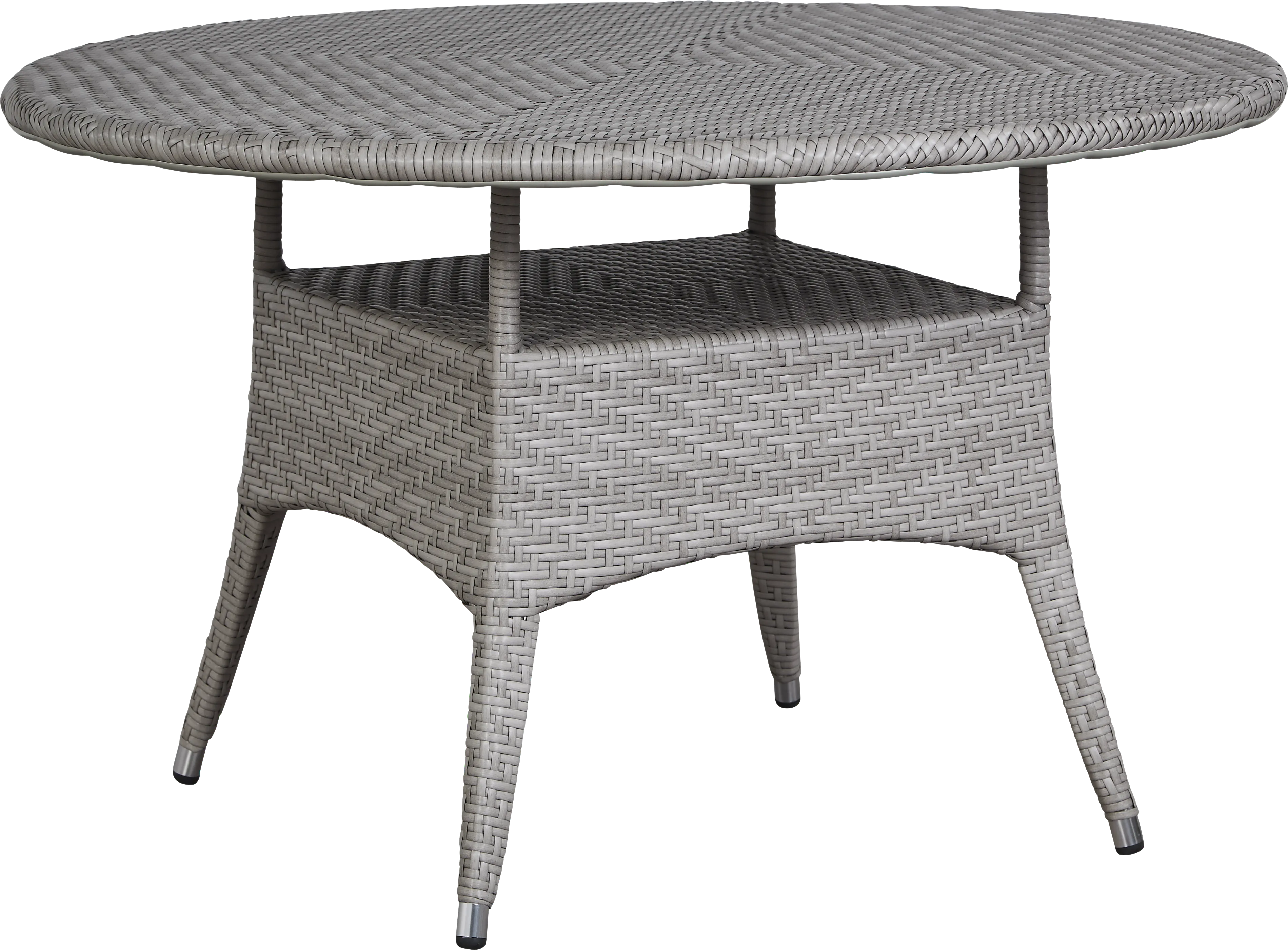 Bay Terrace Gray Wicker 48 in. Round Outdoor Dining Table - Thumbnail - Image 1