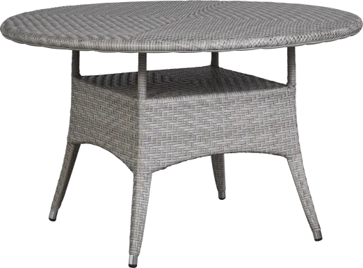 Bay Terrace Gray Wicker 48 in. Round Outdoor Dining Table
