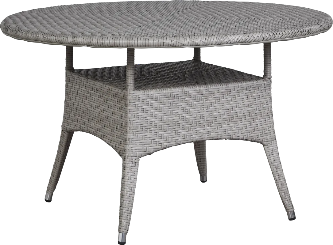 Bay Terrace Gray Wicker 48 in. Round Outdoor Dining Table