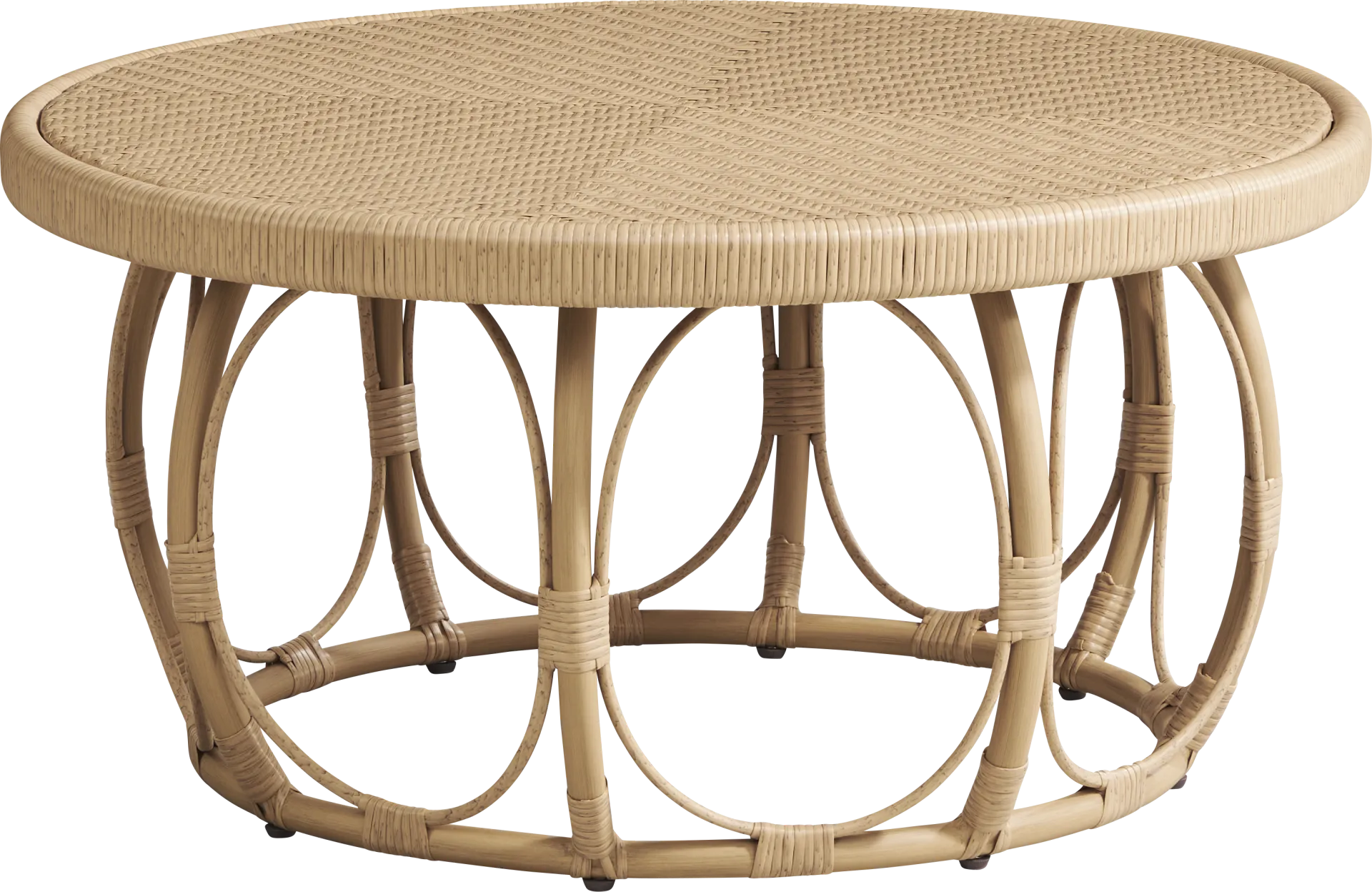 Coronado Sandstone 5 Pc Round Outdoor Chat Seating Set with Vapor Cushions - Image 3