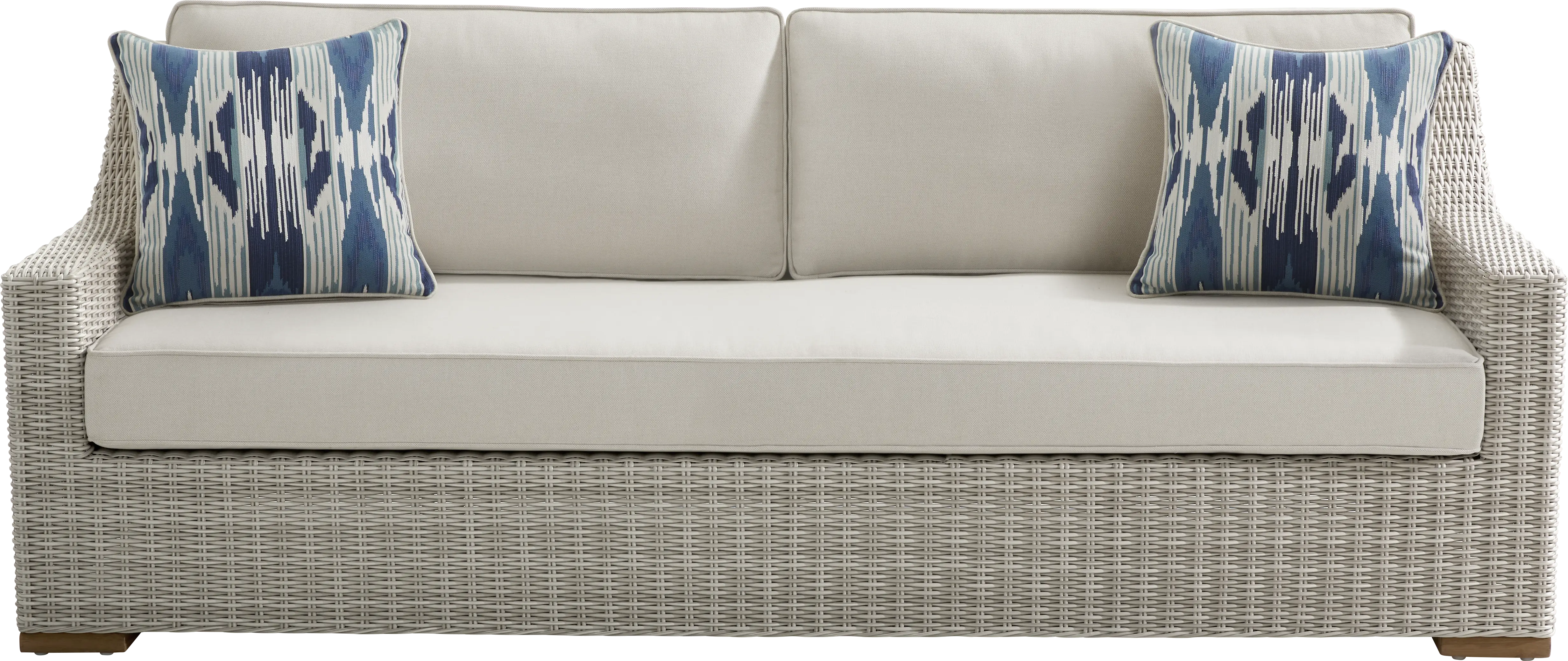 Patmos Gray 4 Pc Outdoor Sofa Seating Set with Linen Cushions - Thumbnail - Image 2