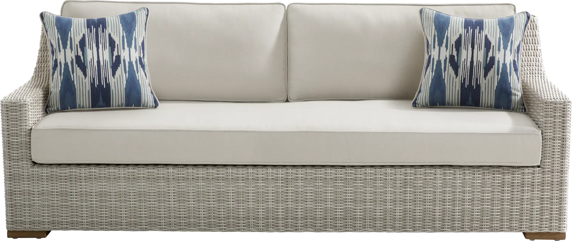 Patmos Gray Outdoor Sofa with Linen Cushions