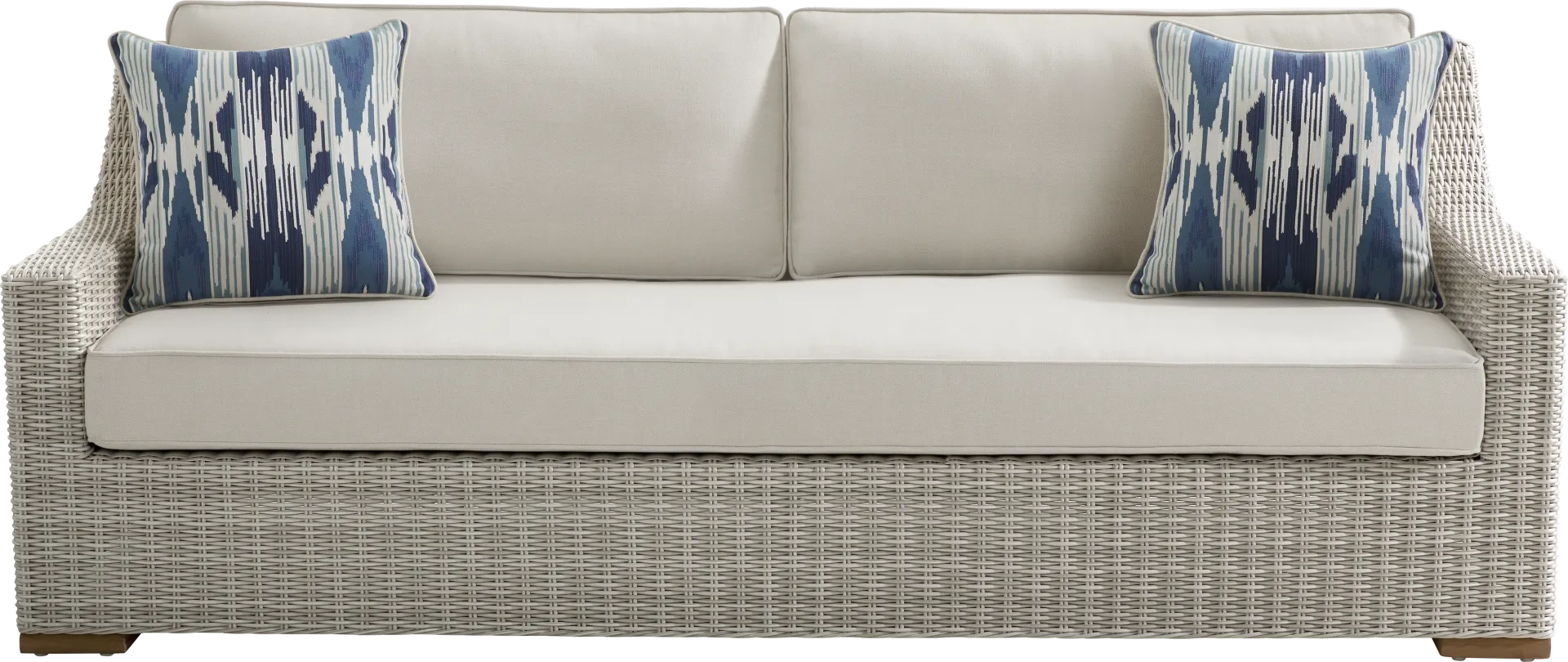 Patmos Gray 4 Pc Outdoor Sofa Seating Set with Linen Cushions - Image 2