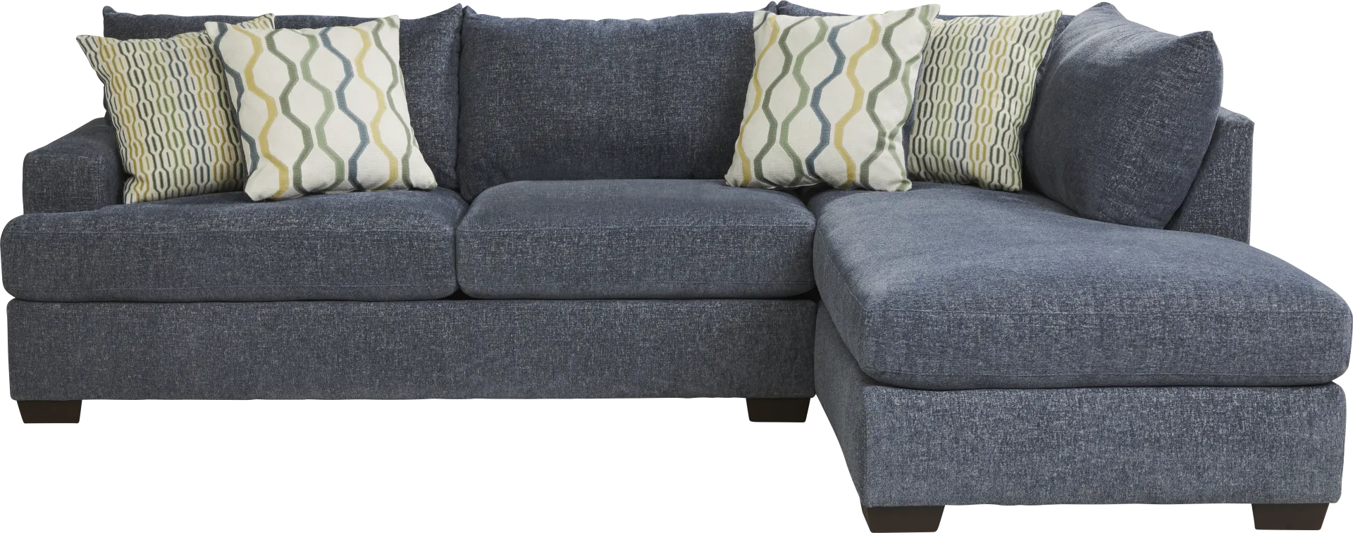 Briar Street Blue Chenille 2 Pc Sectional - Image 2