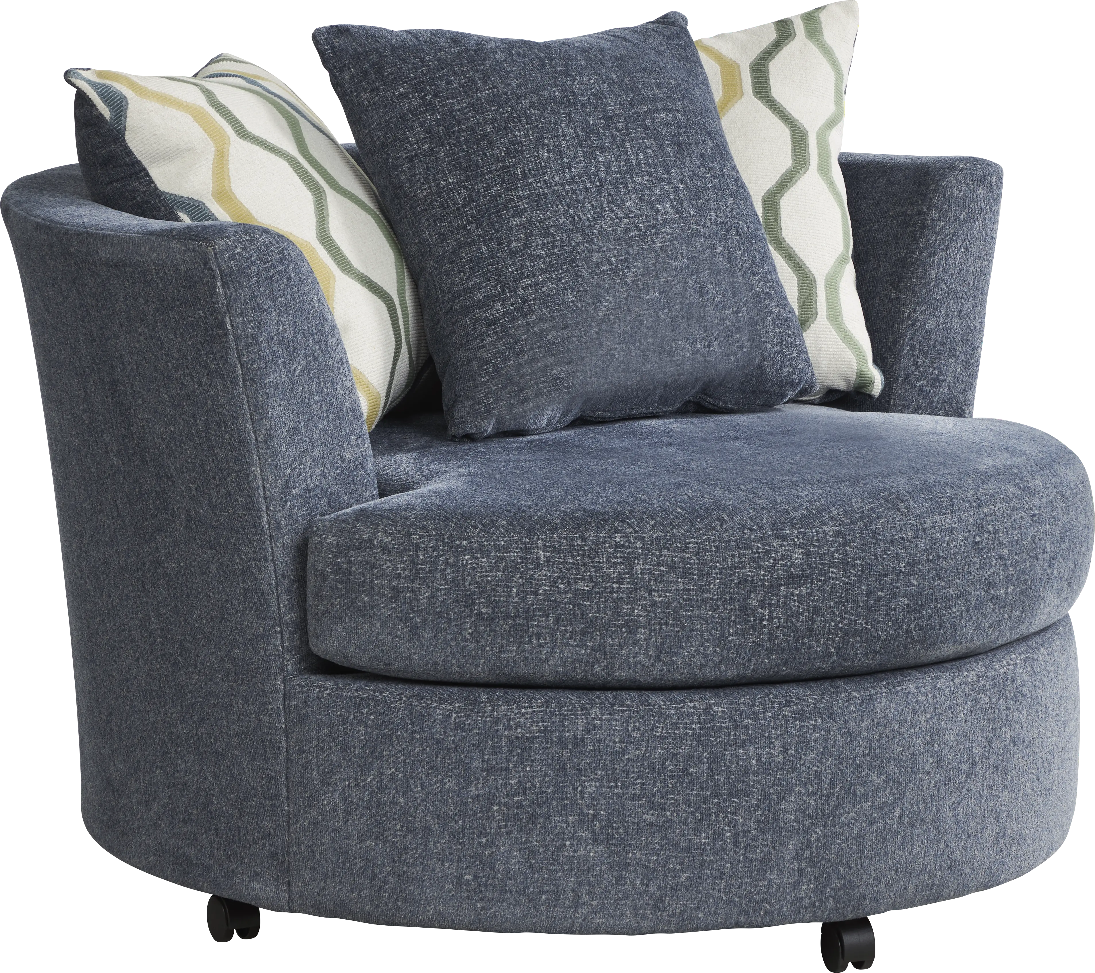Briar Street Blue Swivel Accent Chair - Thumbnail - Image 1