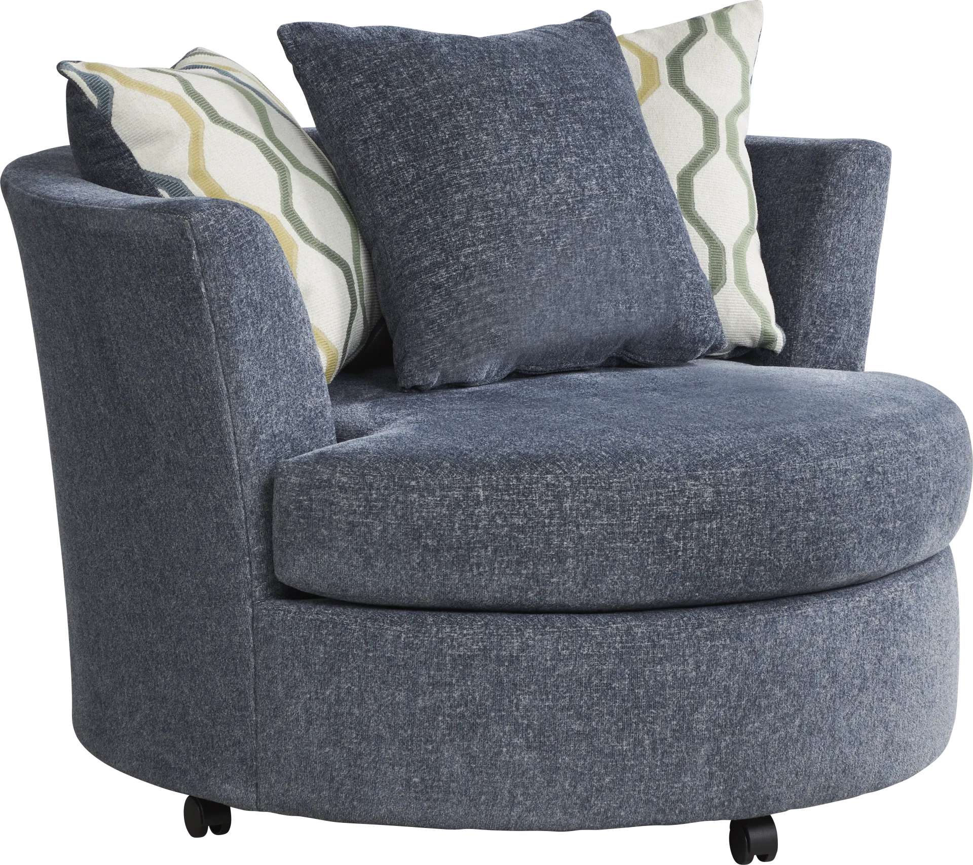 Briar Street Blue Swivel Accent Chair - Image 1