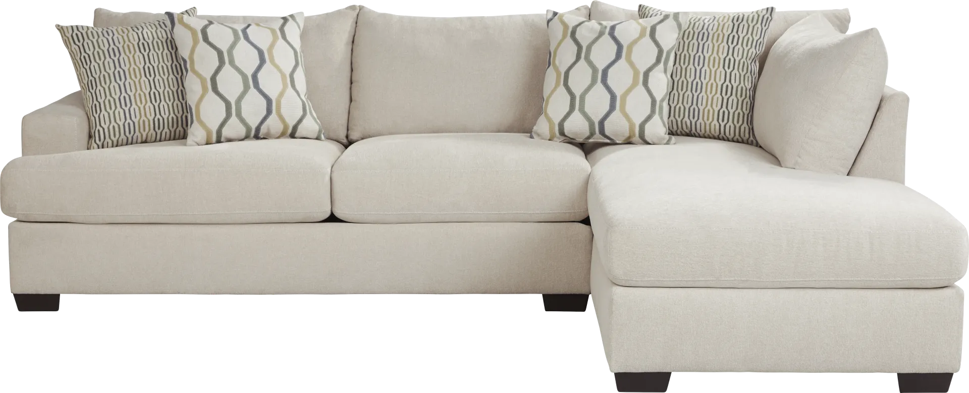 Briar Street Beige Chenille 2 Pc Sectional - Image 2