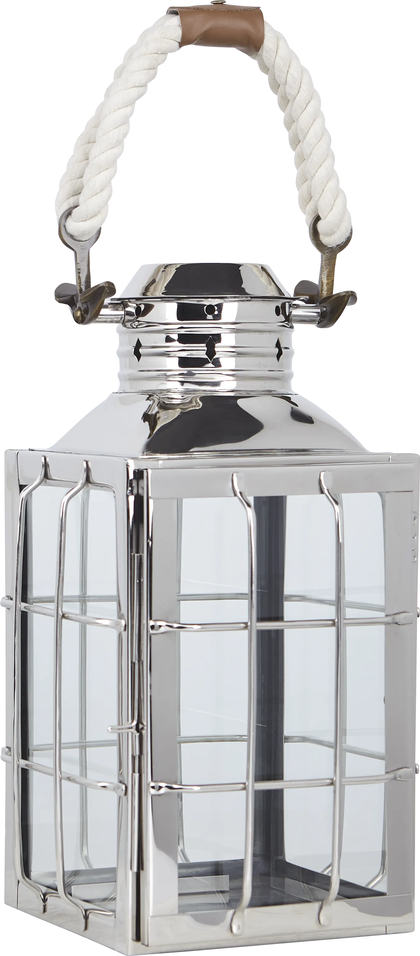 Admiral Cove Silver Medium Indoor/Outdoor Lantern - Image 1