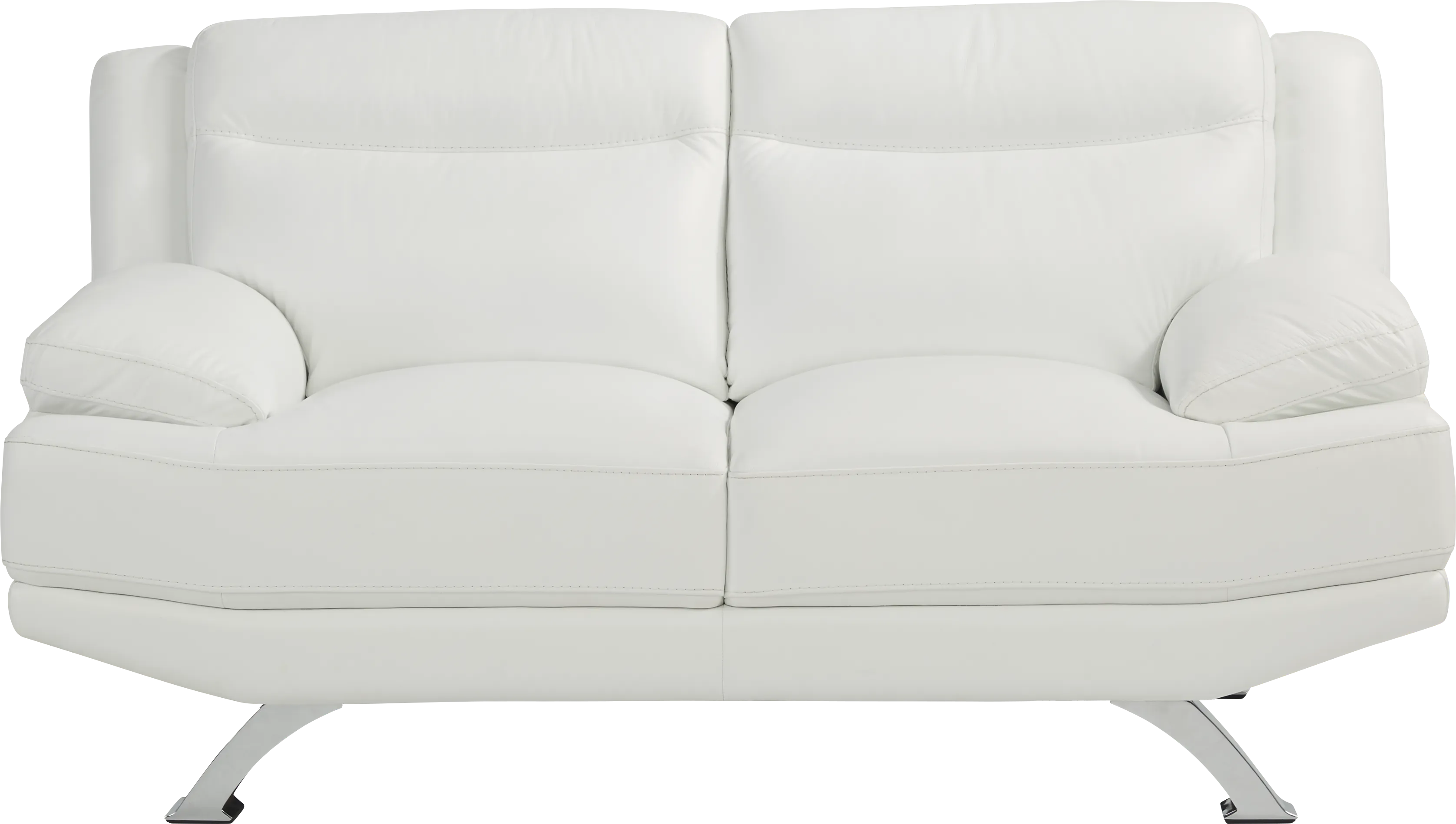 Zamora White Leather Loveseat - Thumbnail - Image 1