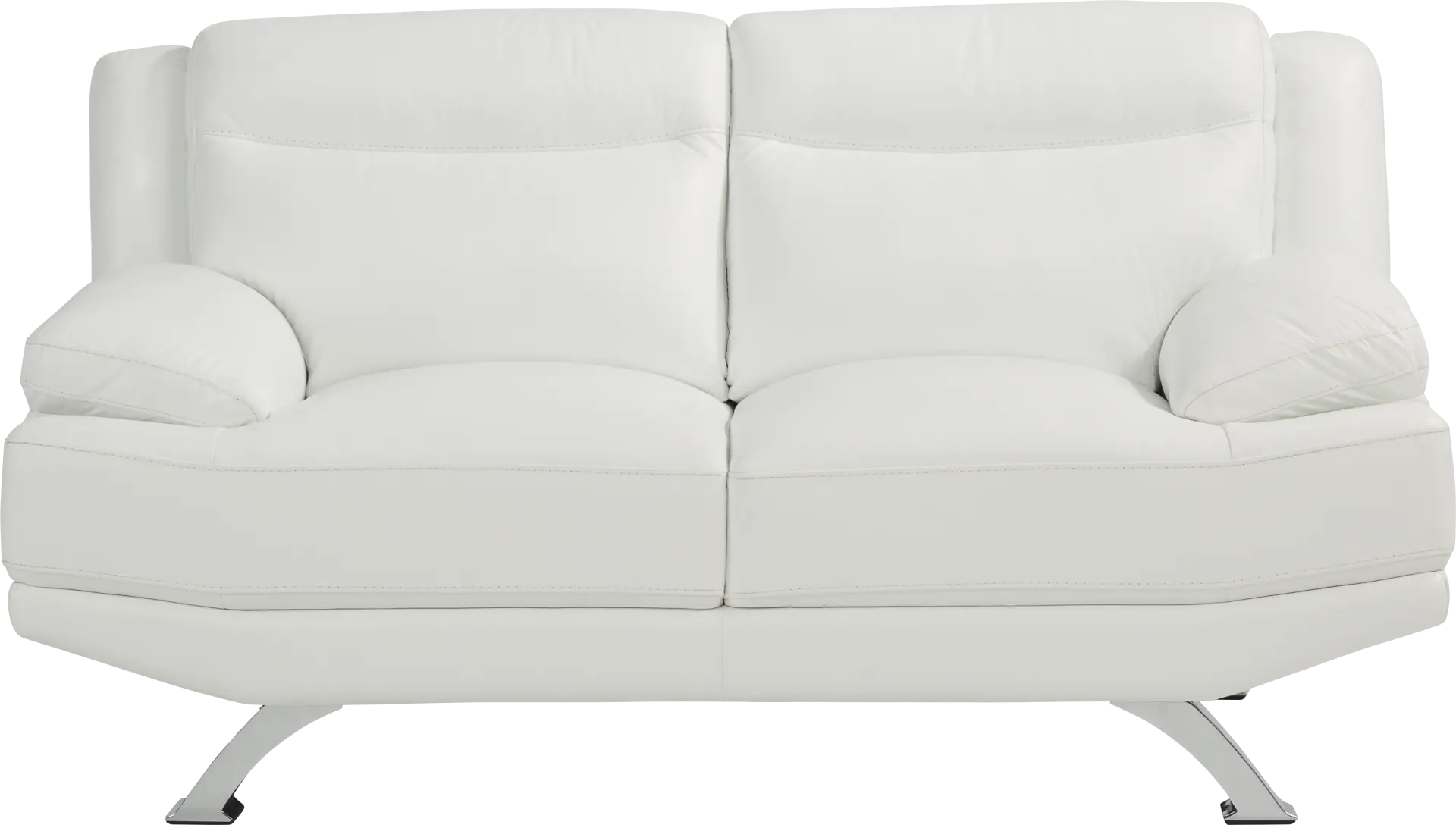 Zamora White Leather Loveseat
