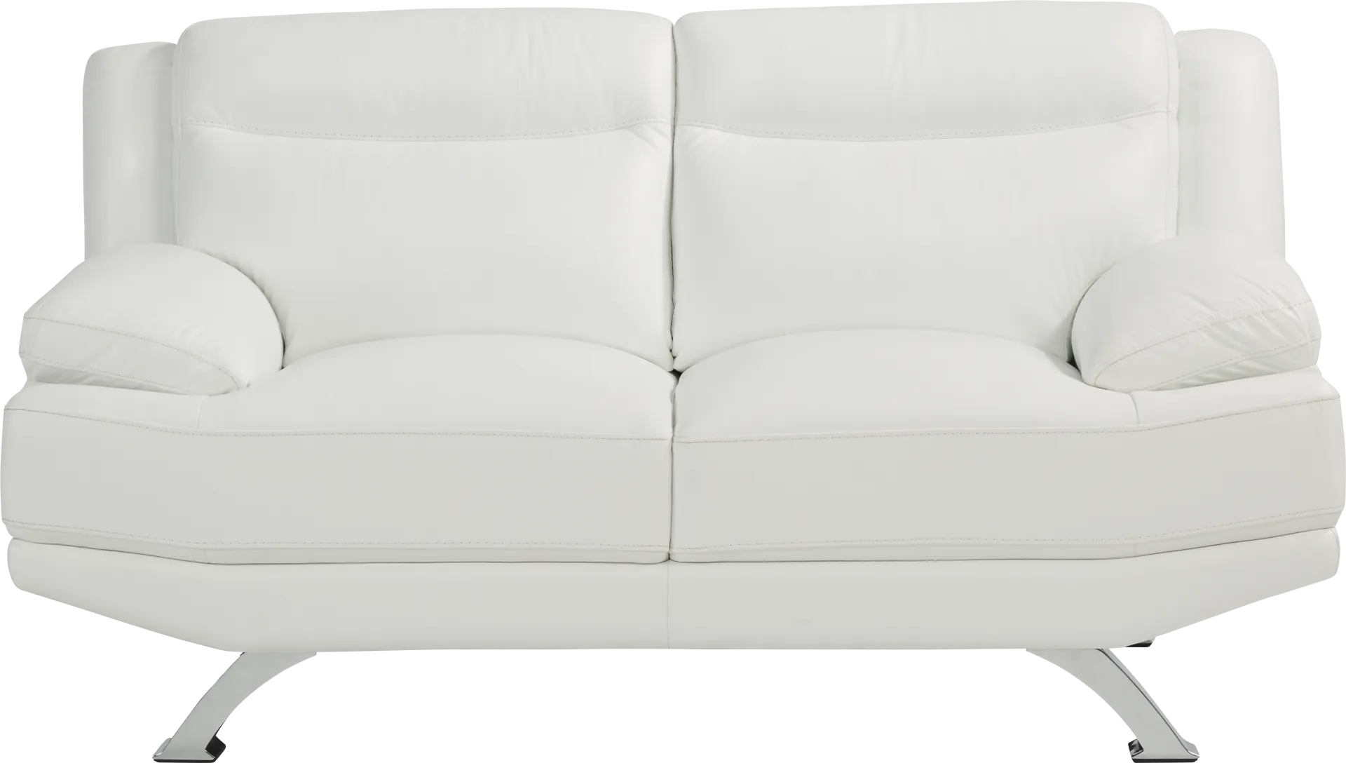 Zamora White Leather Loveseat - Image 1