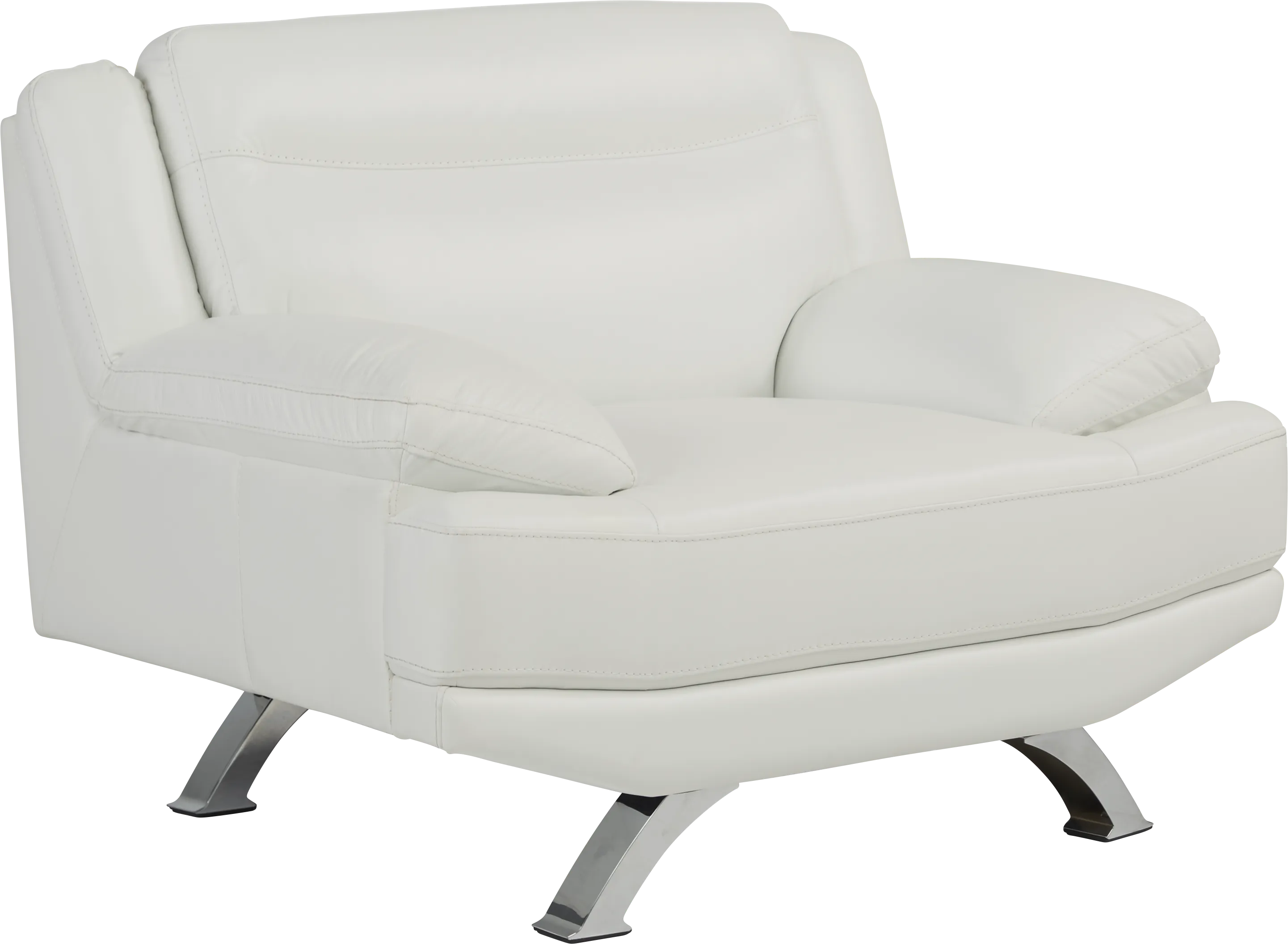 Zamora White Leather Chair - Thumbnail - Image 1