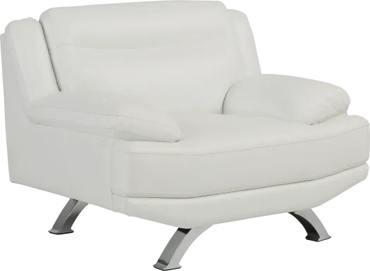 Zamora White Leather Chair