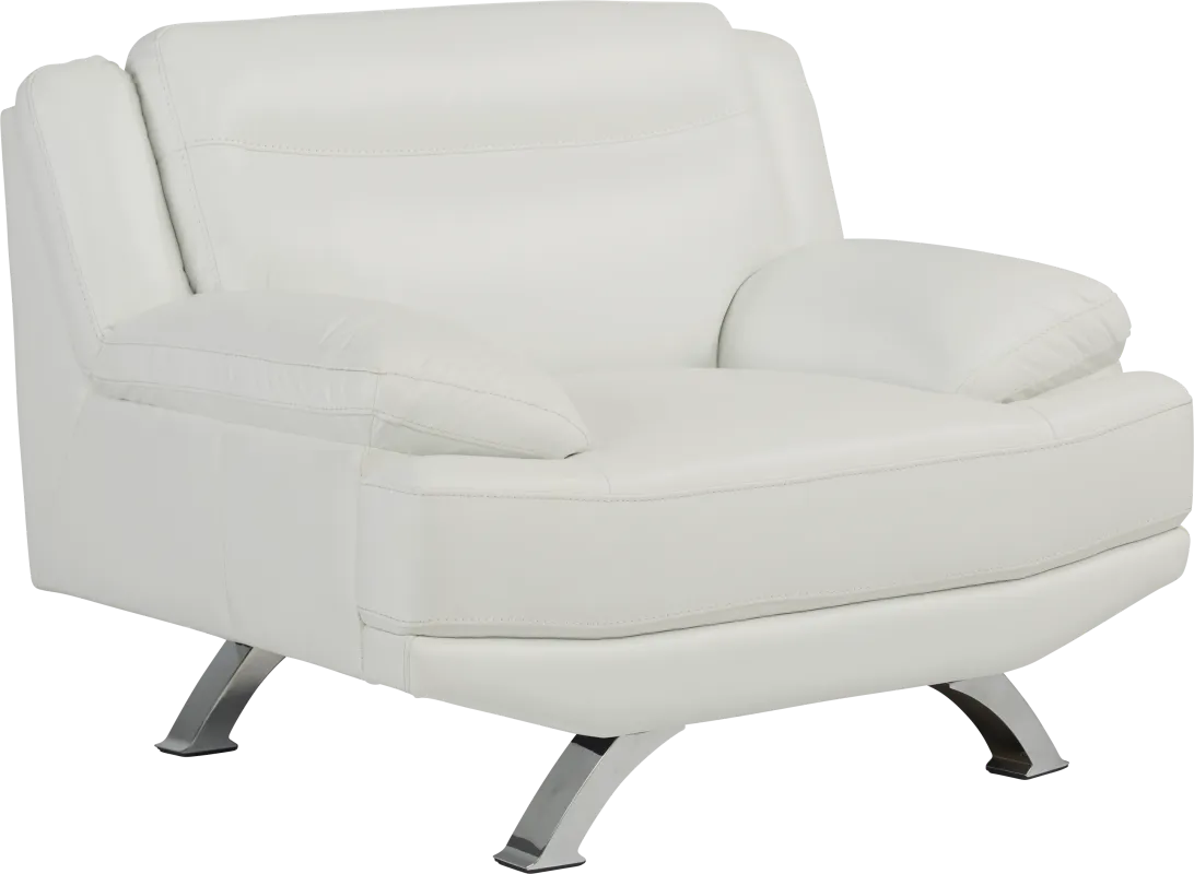 Zamora White Leather Chair