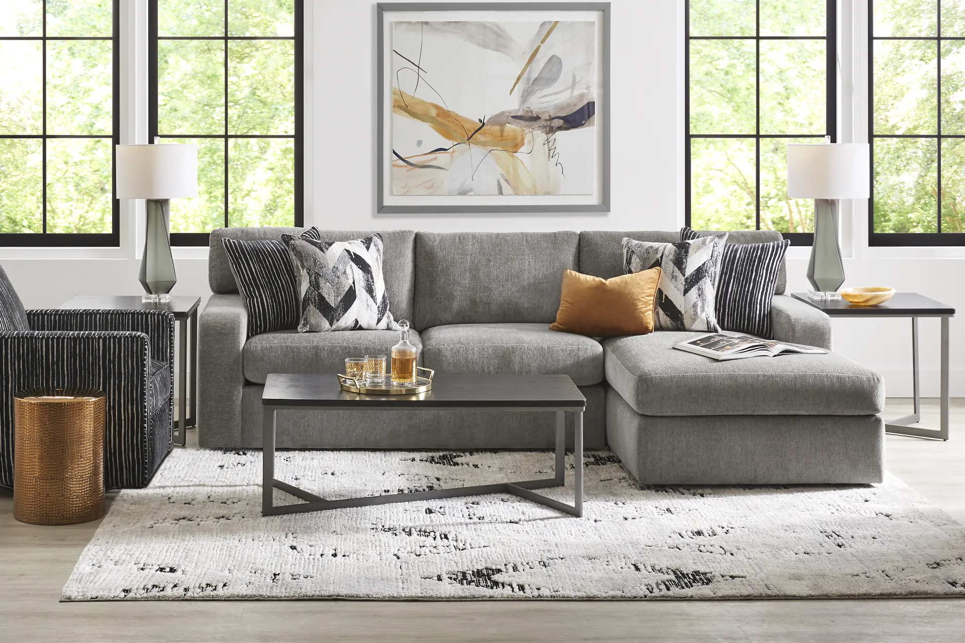 Dekker Park Gray 2 Pc Sectional - Image 1