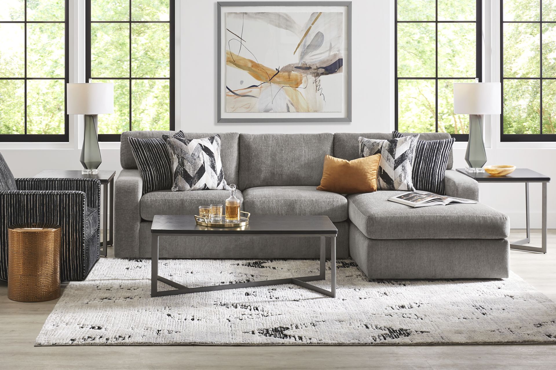 Dekker Park Gray 2 Pc Sectional - Image 2