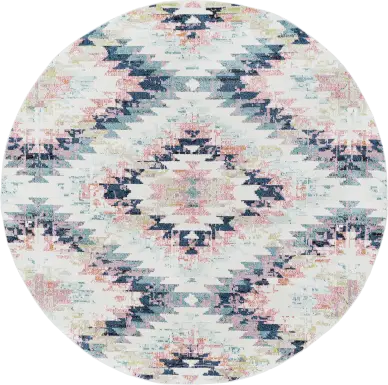 Anoura II Blue 7'10 Round Rug