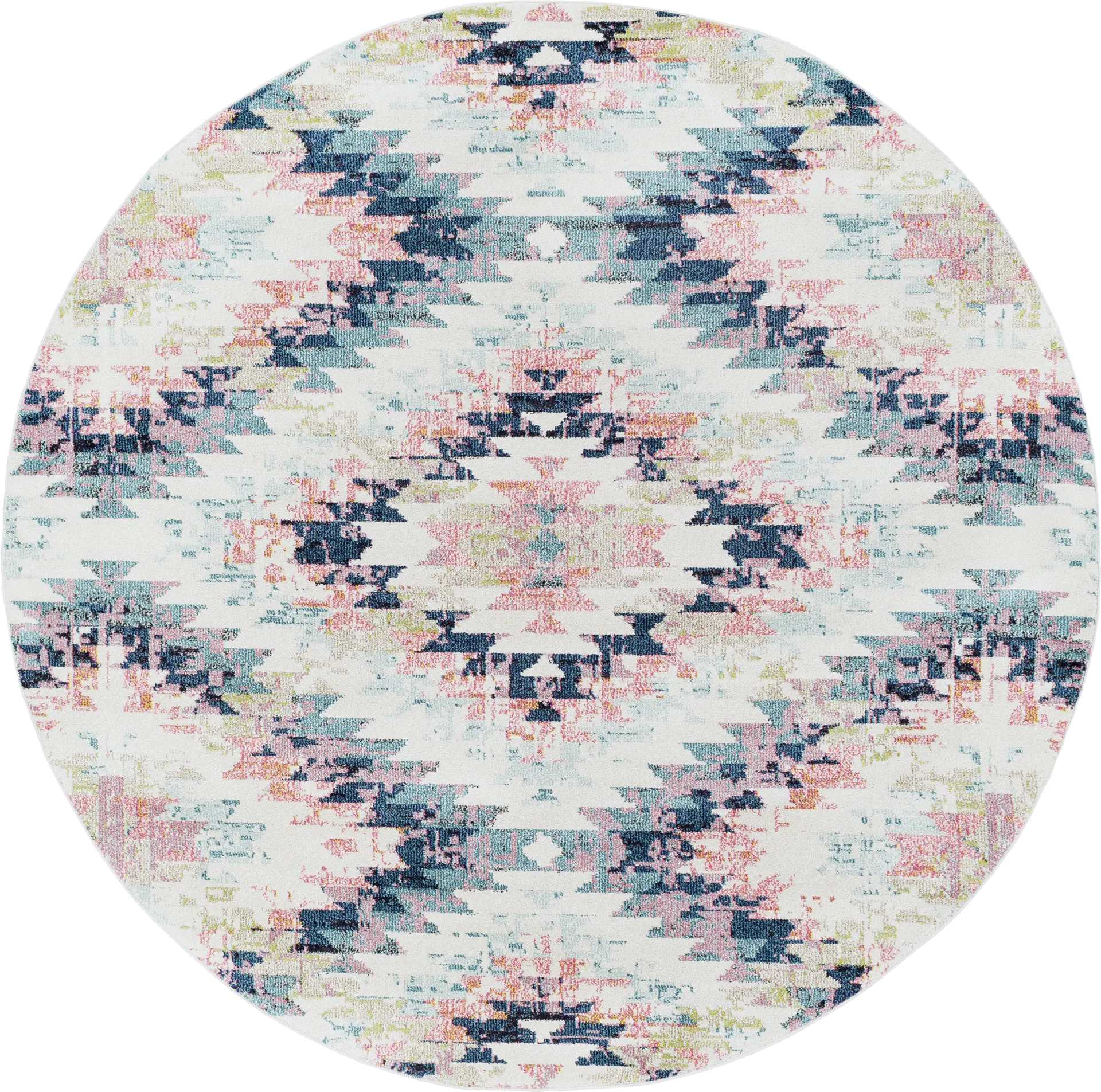 Anoura II Blue 7'10 Round Rug