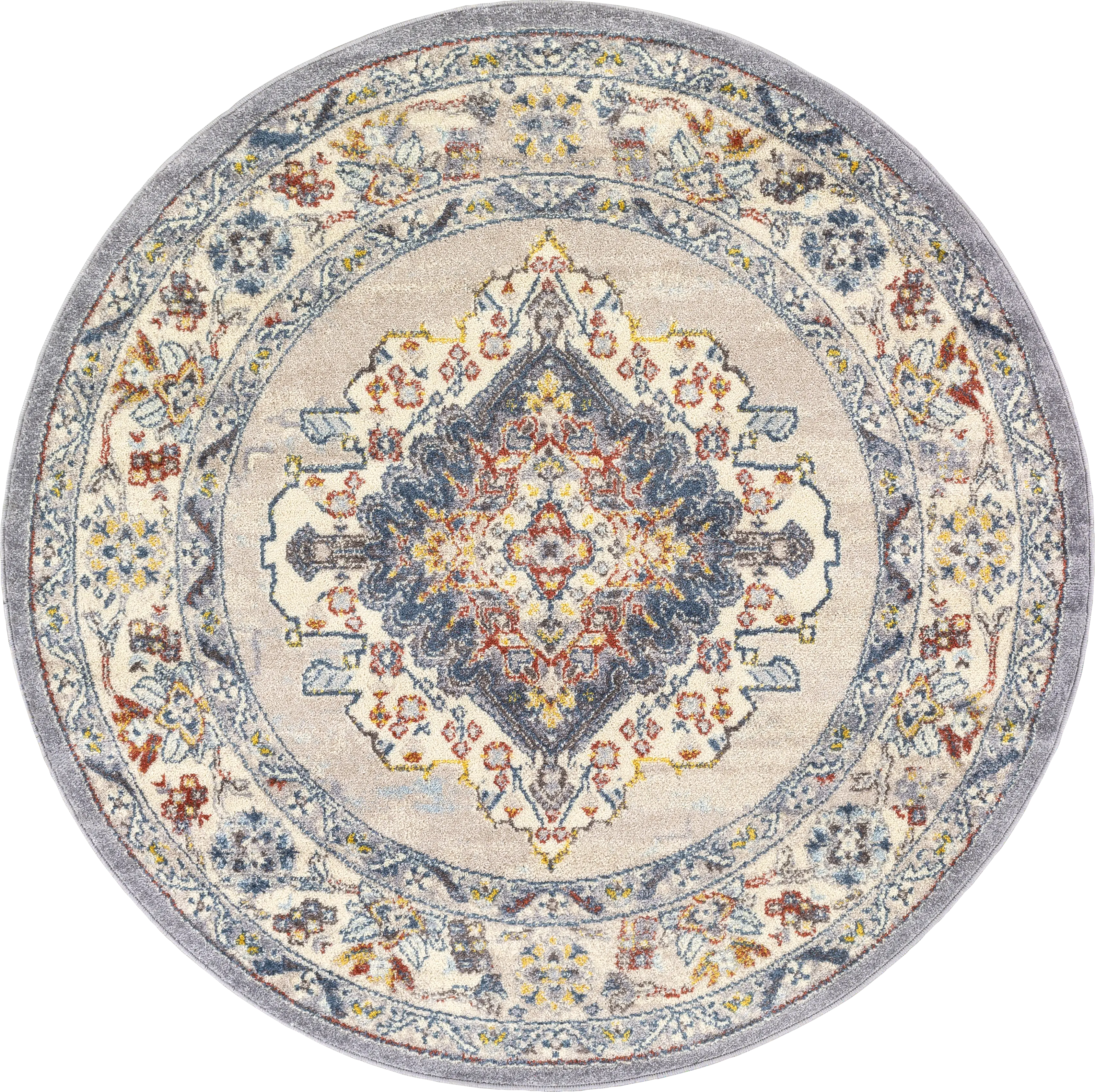 Anilya I Dark Blue 5'3 Round Rug - Thumbnail - Image 1