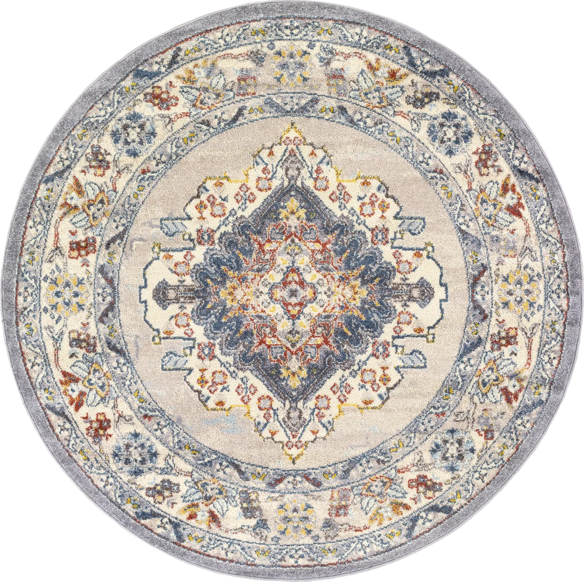 Anilya I Dark Blue 5'3 Round Rug