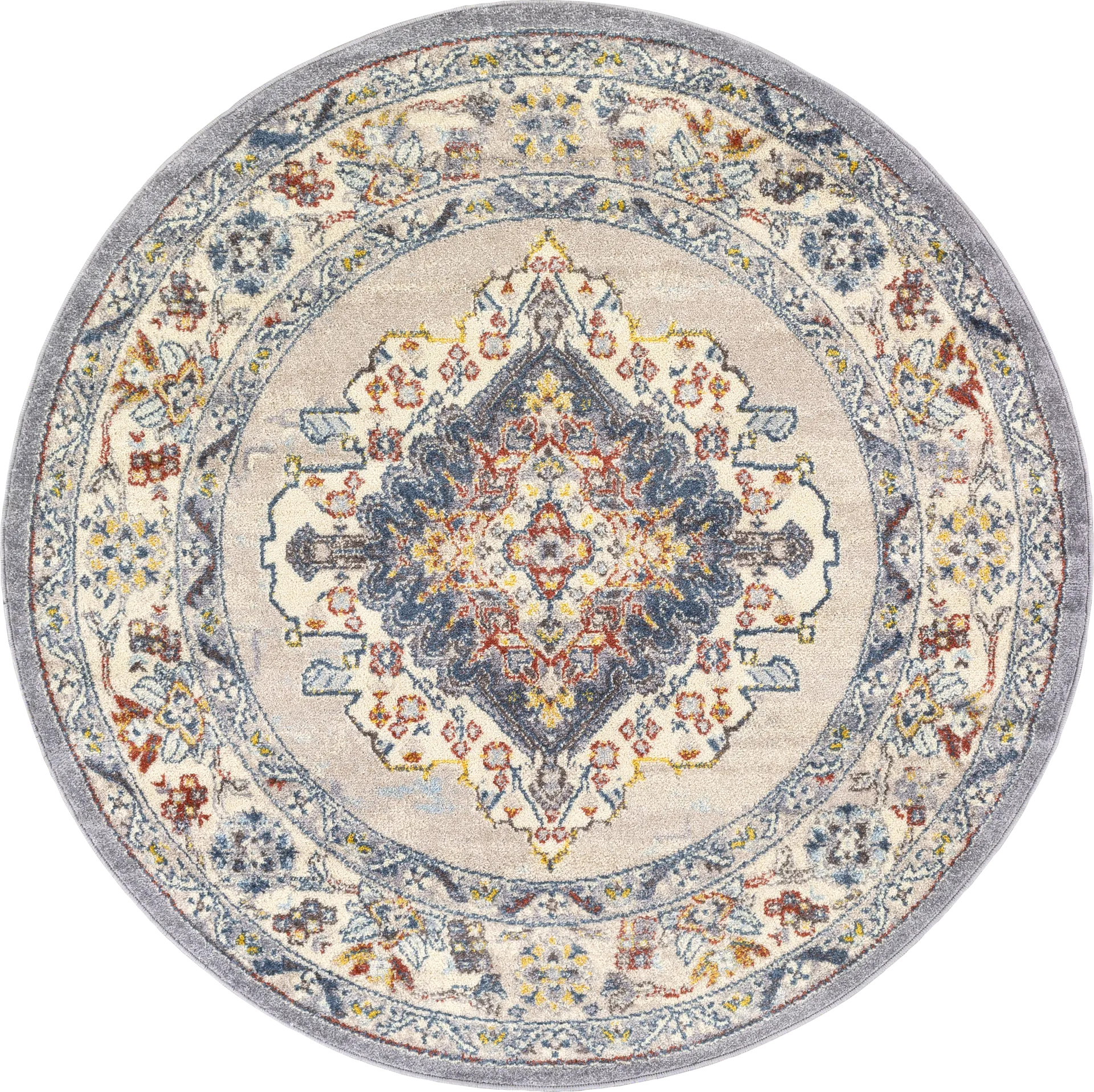 Anilya I Dark Blue 5'3 Round Rug - Image 1