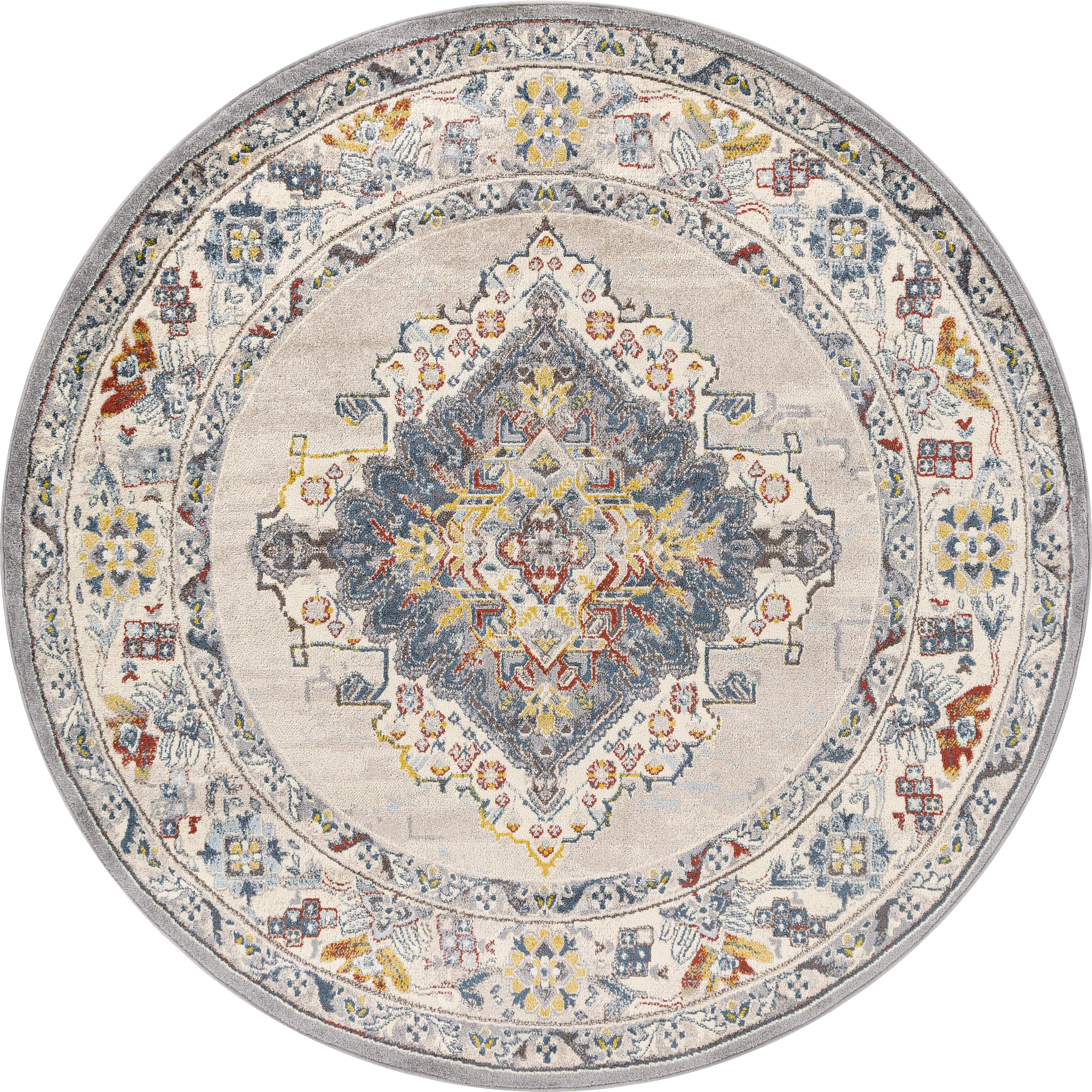 Anilya I Dark Blue 7'10 Round Rug - Thumbnail - Image 1