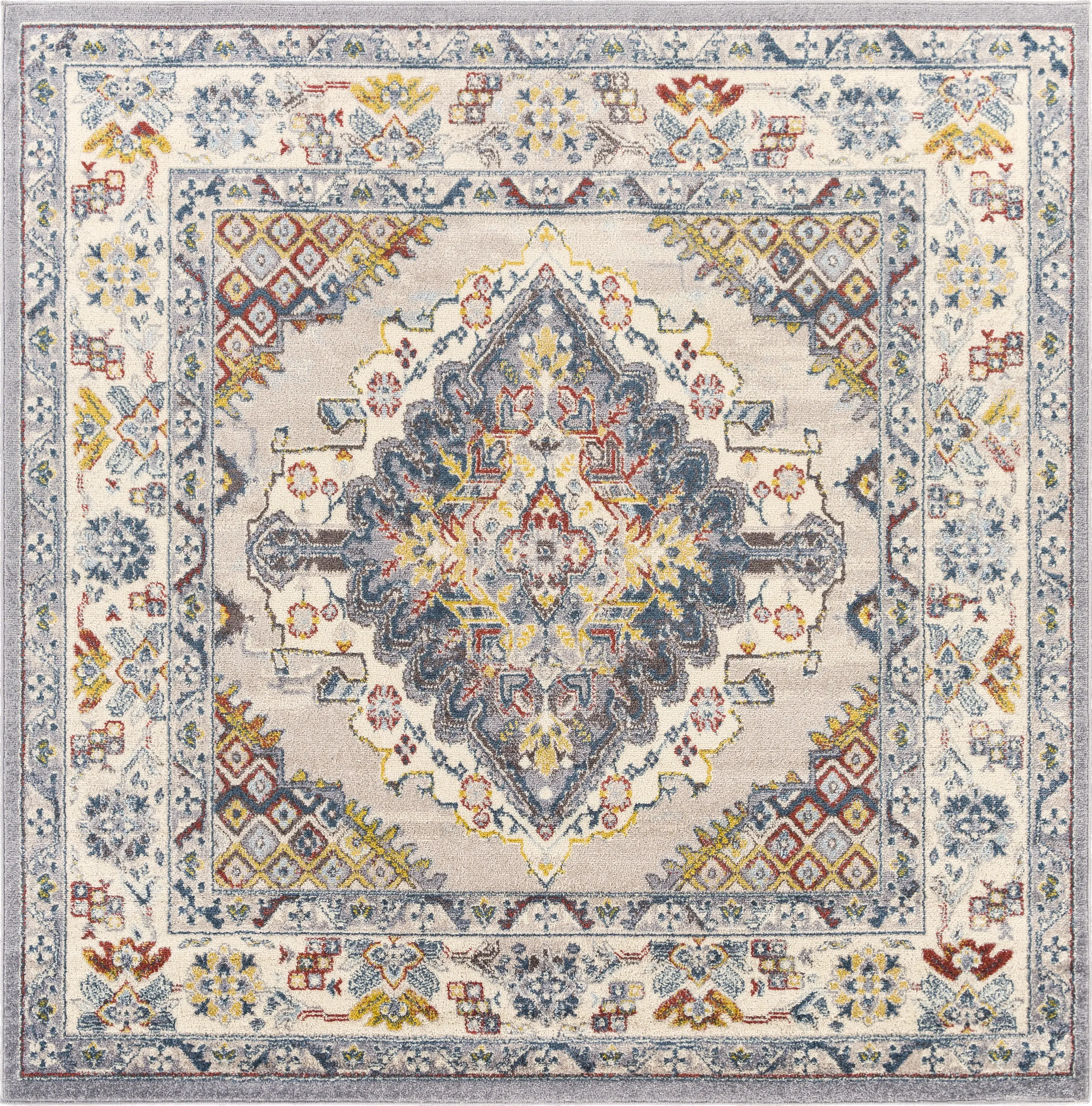 Anilya I Dark Blue 6'7 x 6'7 Round Rug - Thumbnail - Image 1