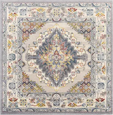 Anilya I Dark Blue 6'7 x 6'7 Round Rug