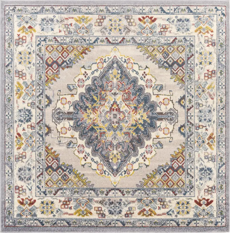 Anilya I Dark Blue 6'7 x 6'7 Round Rug