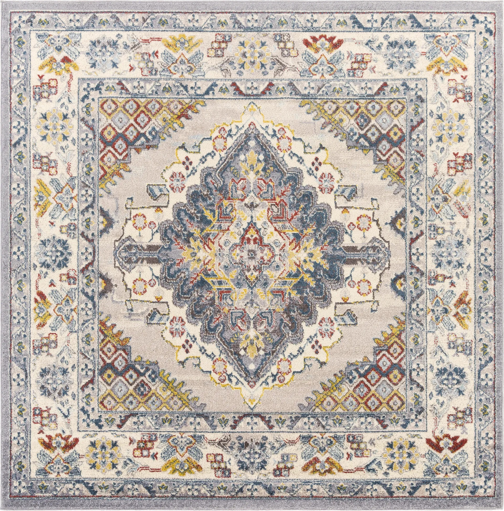 Anilya I Dark Blue 6'7 x 6'7 Round Rug - Image 1
