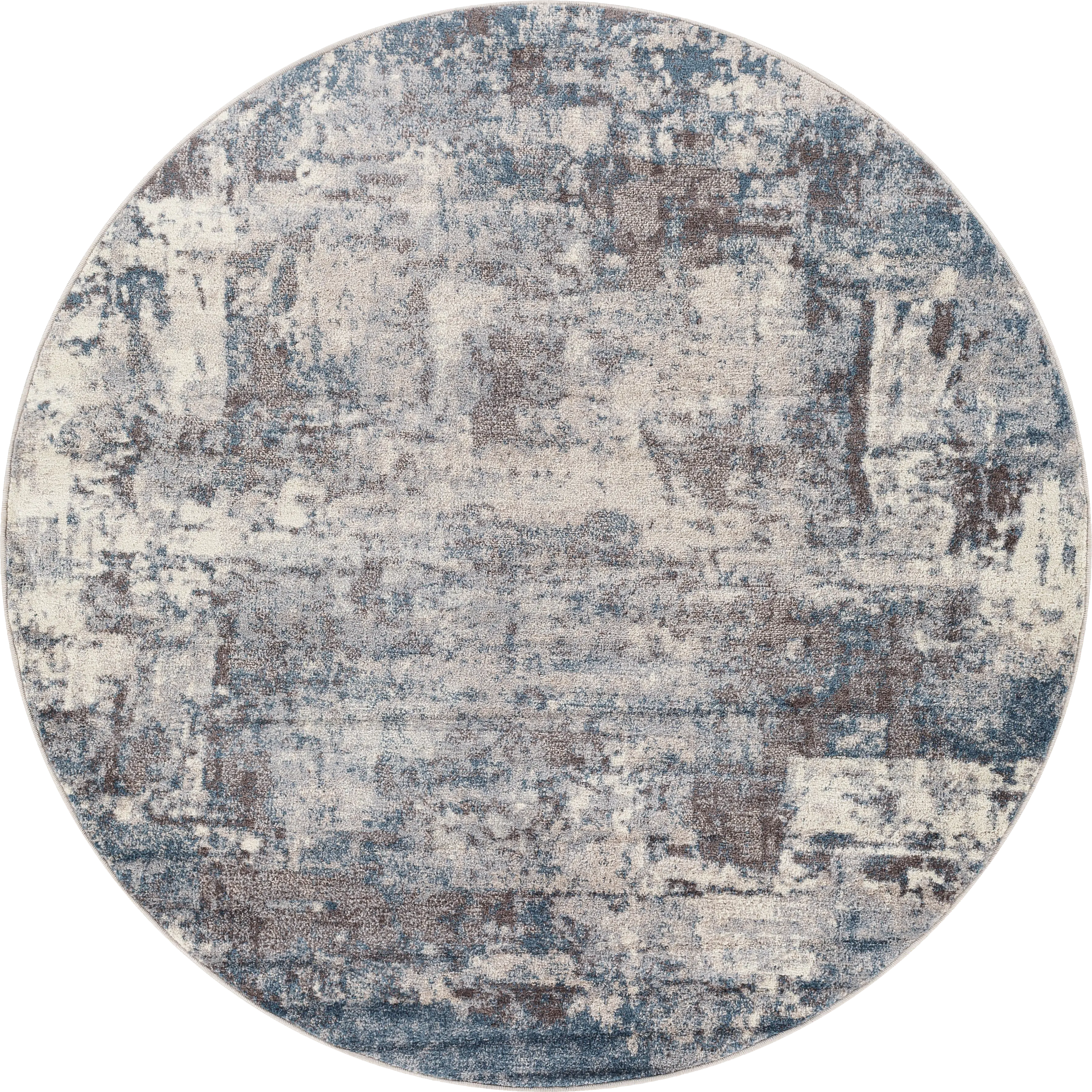 Anilya IV Dark Blue 6'7 Round Rug - Thumbnail - Image 1