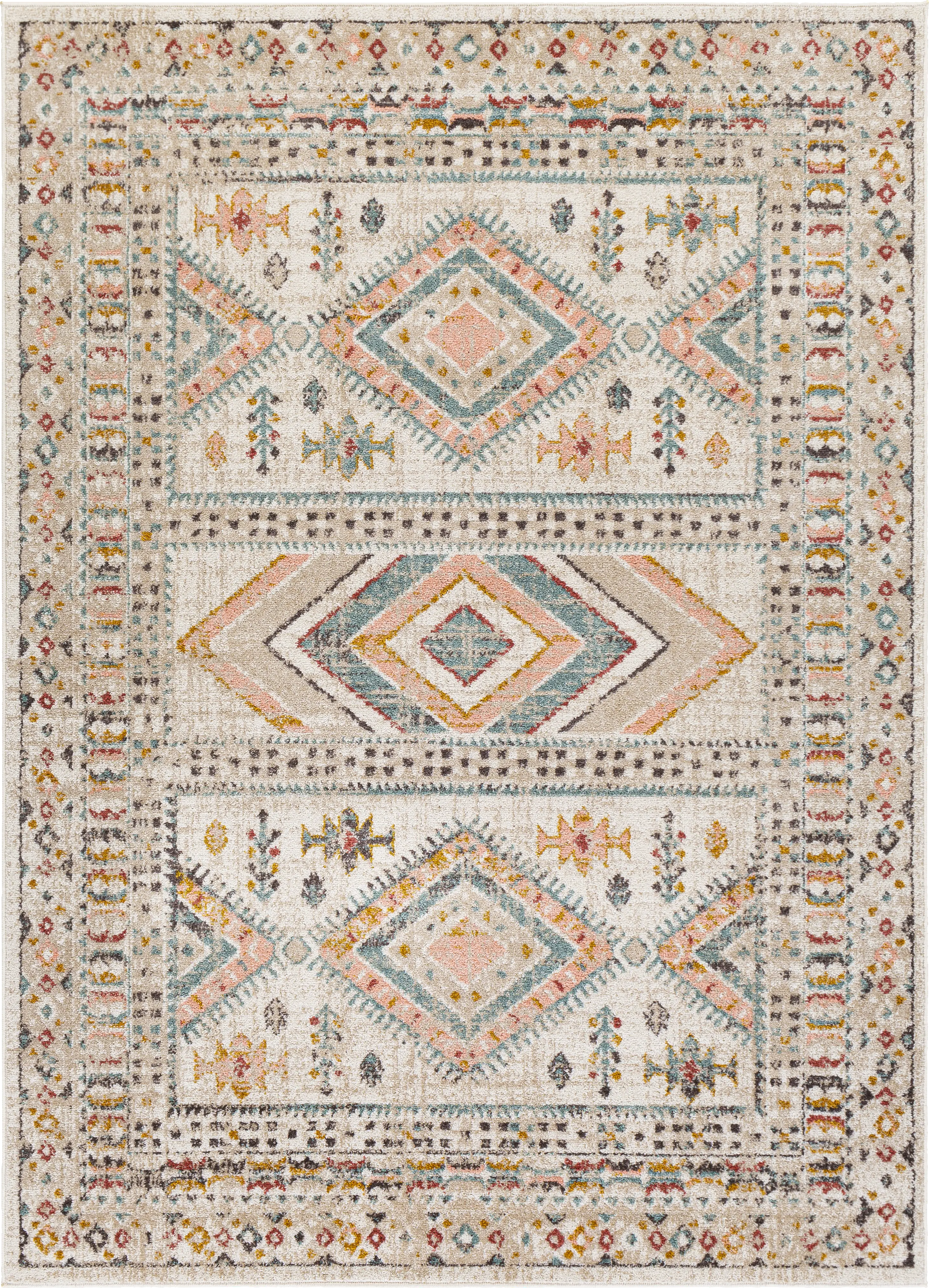 Aloria IV Beige 6'7 x 9' Rug - Thumbnail - Image 1