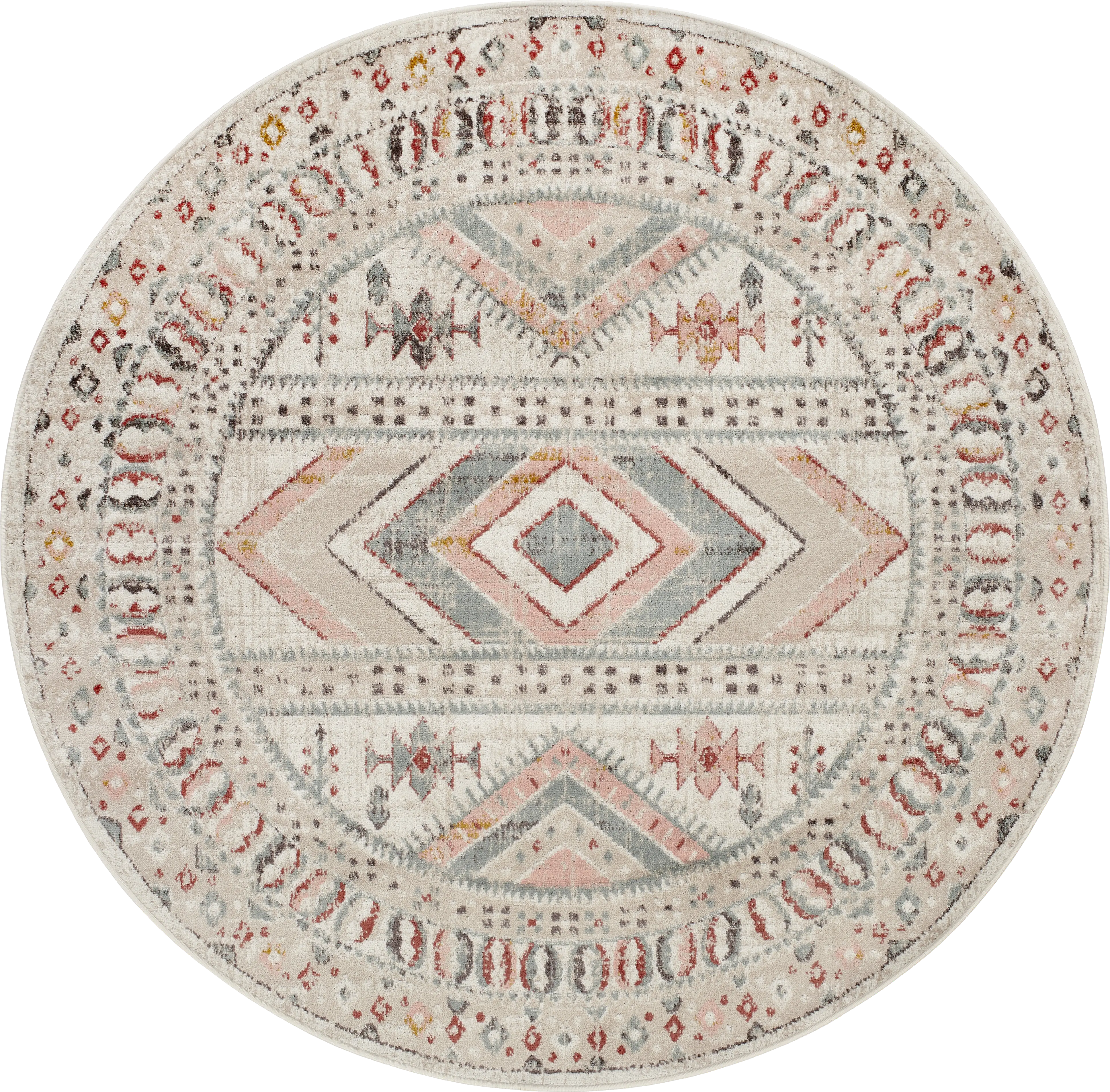 Aloria IV Beige 5'3 Round Rug - Thumbnail - Image 1