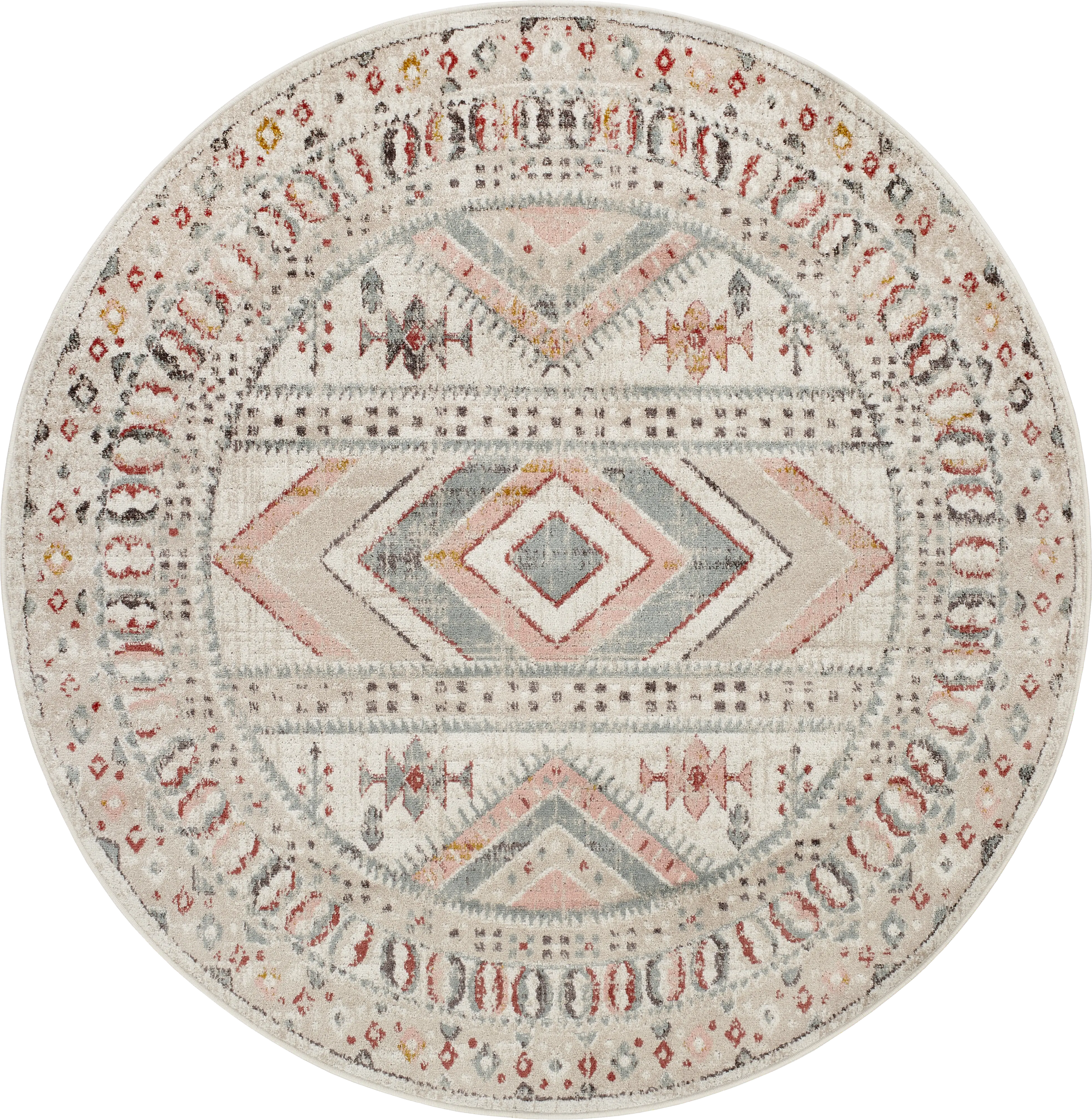 Aloria IV Beige 6'7 Round Rug - Thumbnail - Image 1