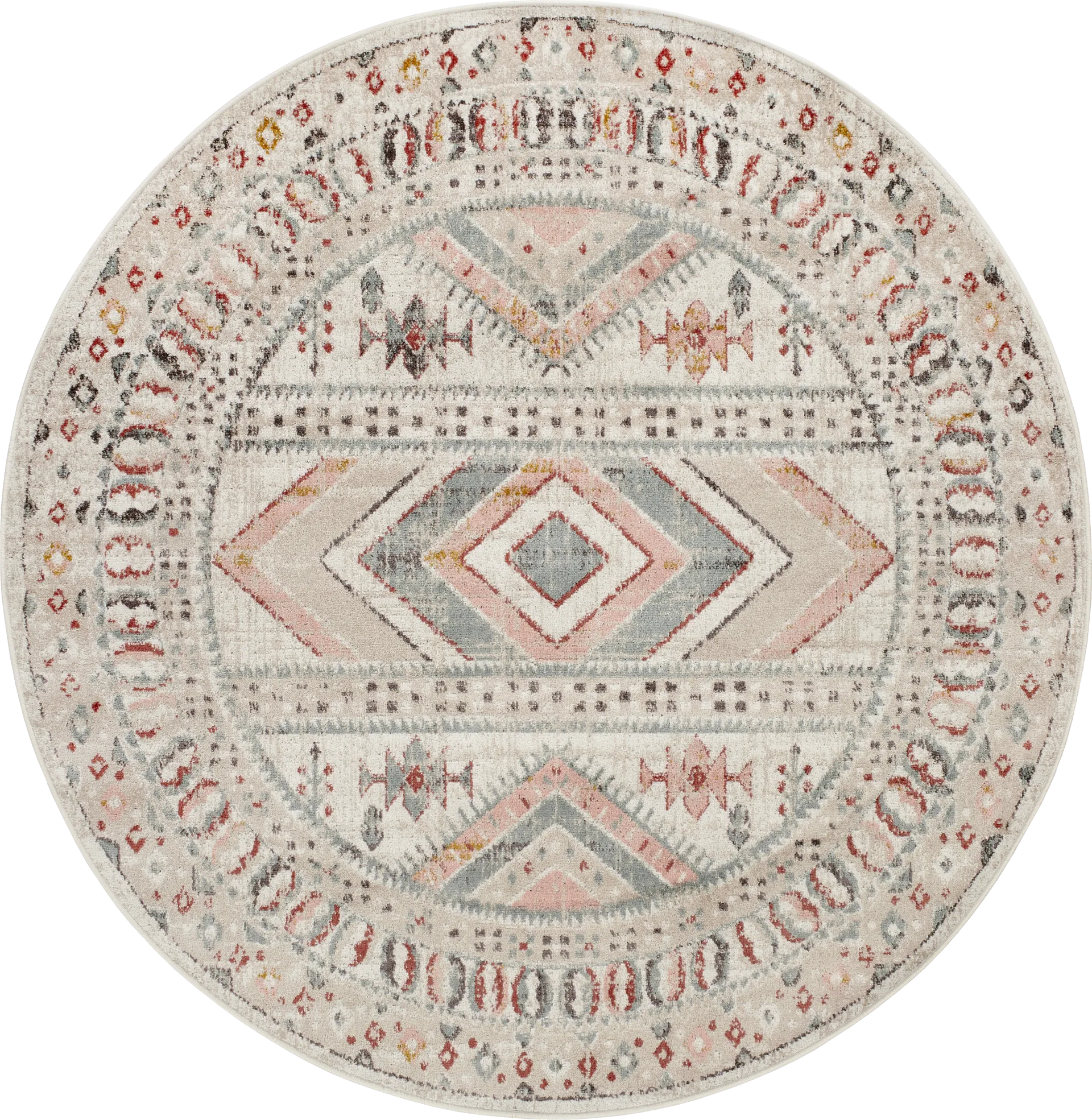 Aloria IV Beige 6'7 Round Rug - Image 1