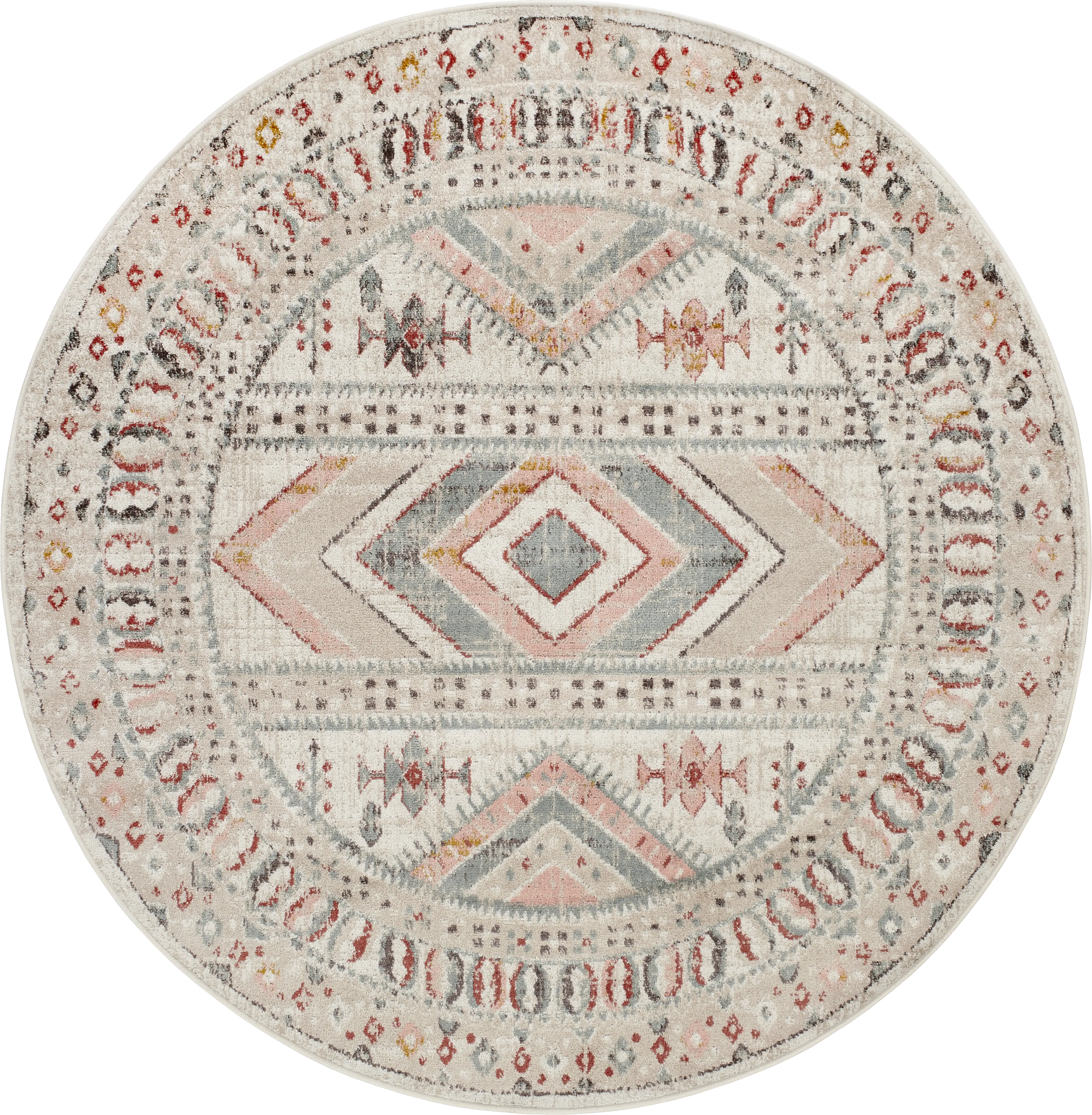 Aloria IV Beige 7'10 Round Rug - Thumbnail - Image 1