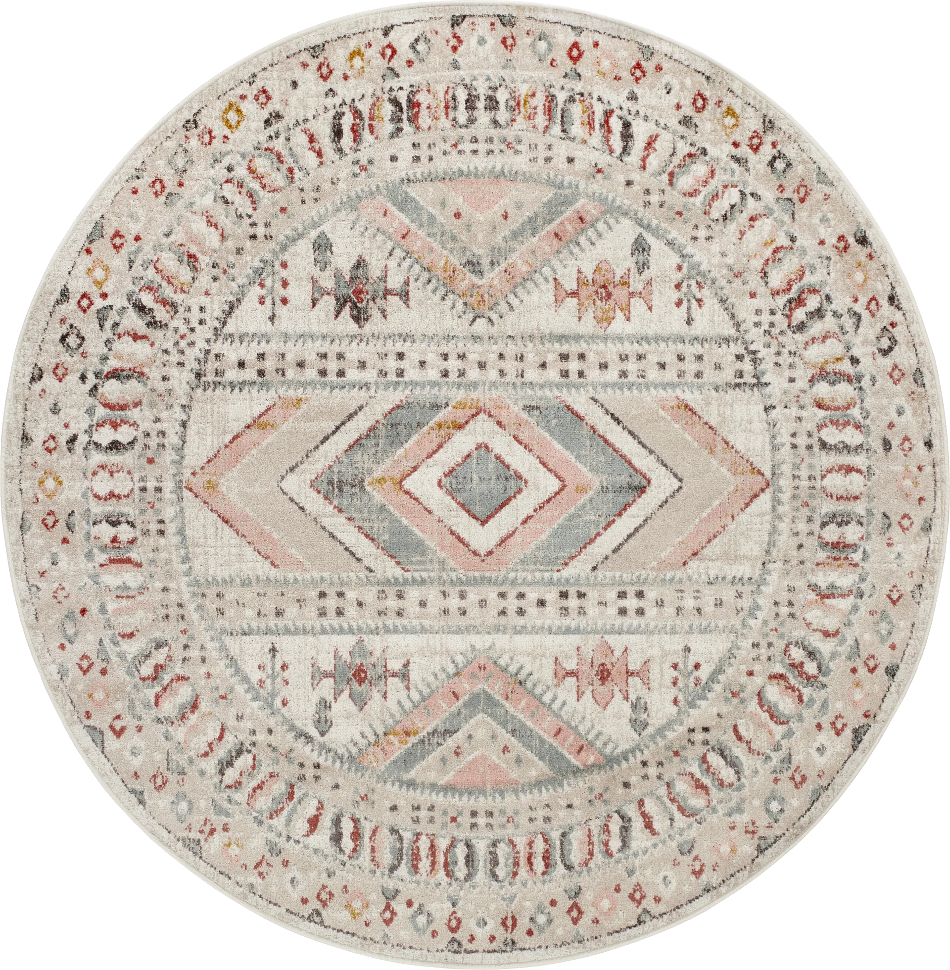Aloria IV Beige 7'10 Round Rug - Image 1