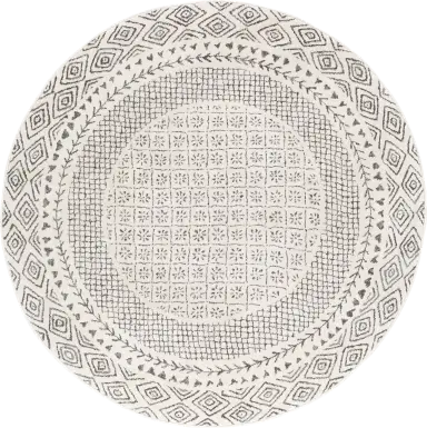 Elnaria Charcoal 5'3 Round Rug