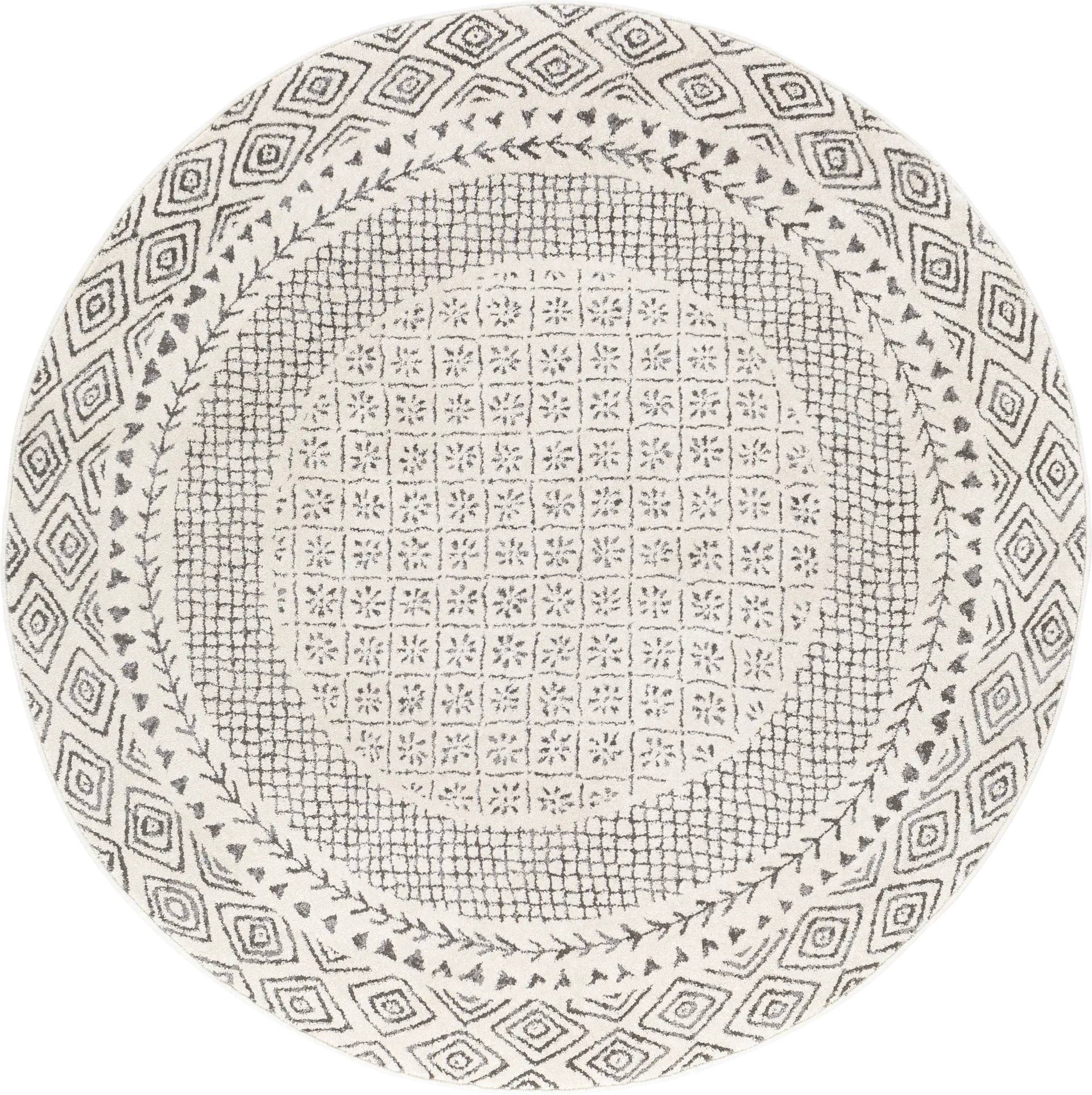 Elnaria Charcoal 5'3 Round Rug